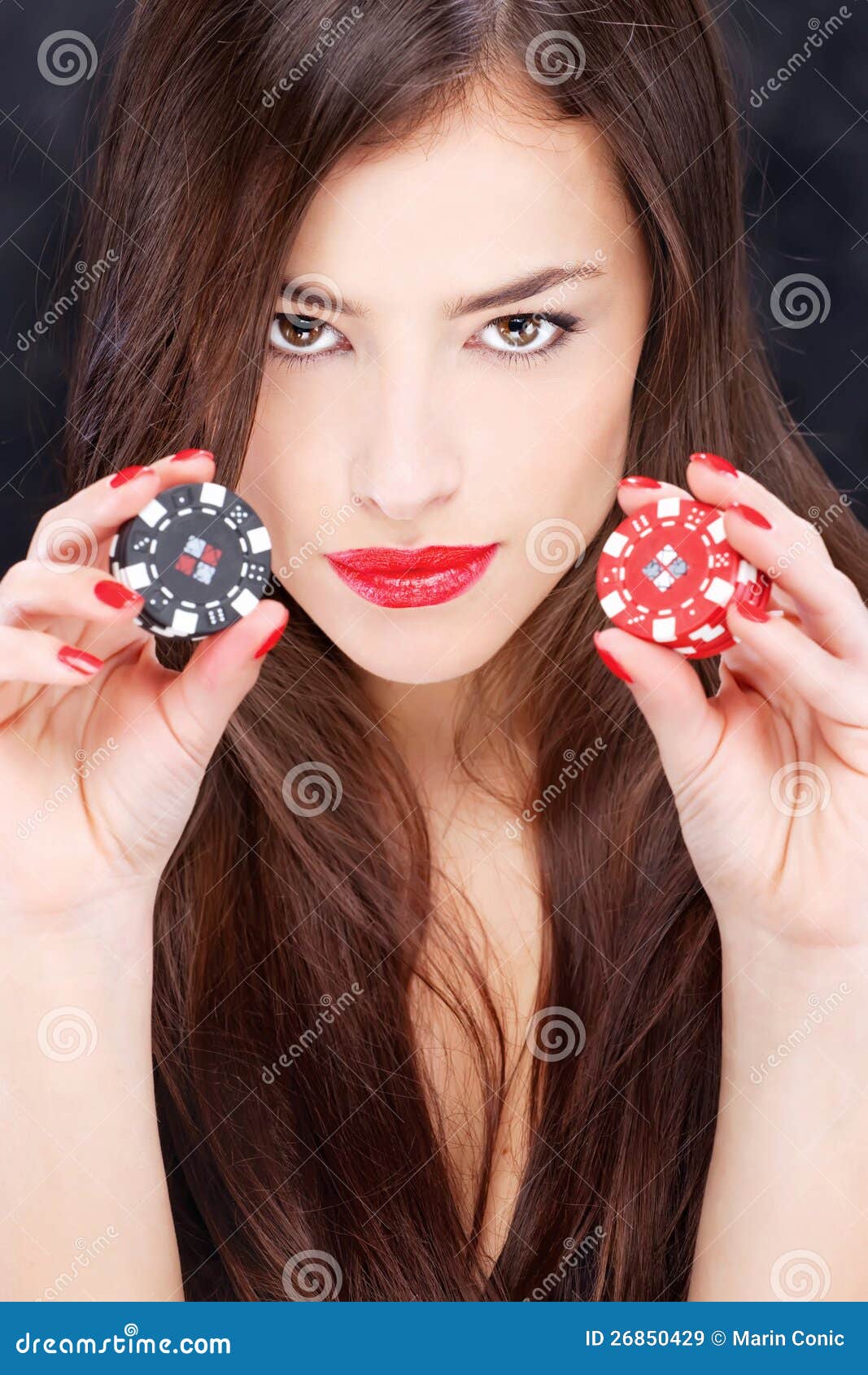 Woman Holding Chips for Gambling Stock Image - Image of luck, casino ...