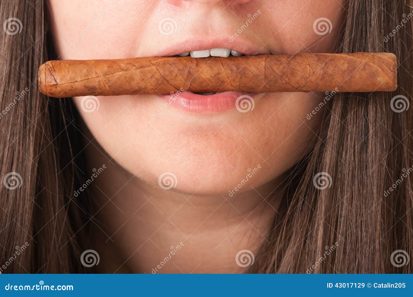 Woman Holding a Cigar between Her Teeth Stock Image Image of adult
