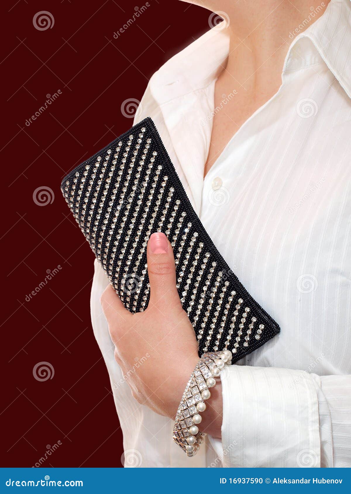 Woman Holding Clutch Bag Stock Photo Image 16937590