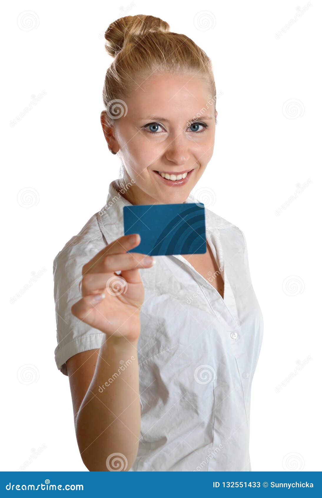 Woman Holding Coupon Pay Credit Card Shopping Stock Image - Image of ...
