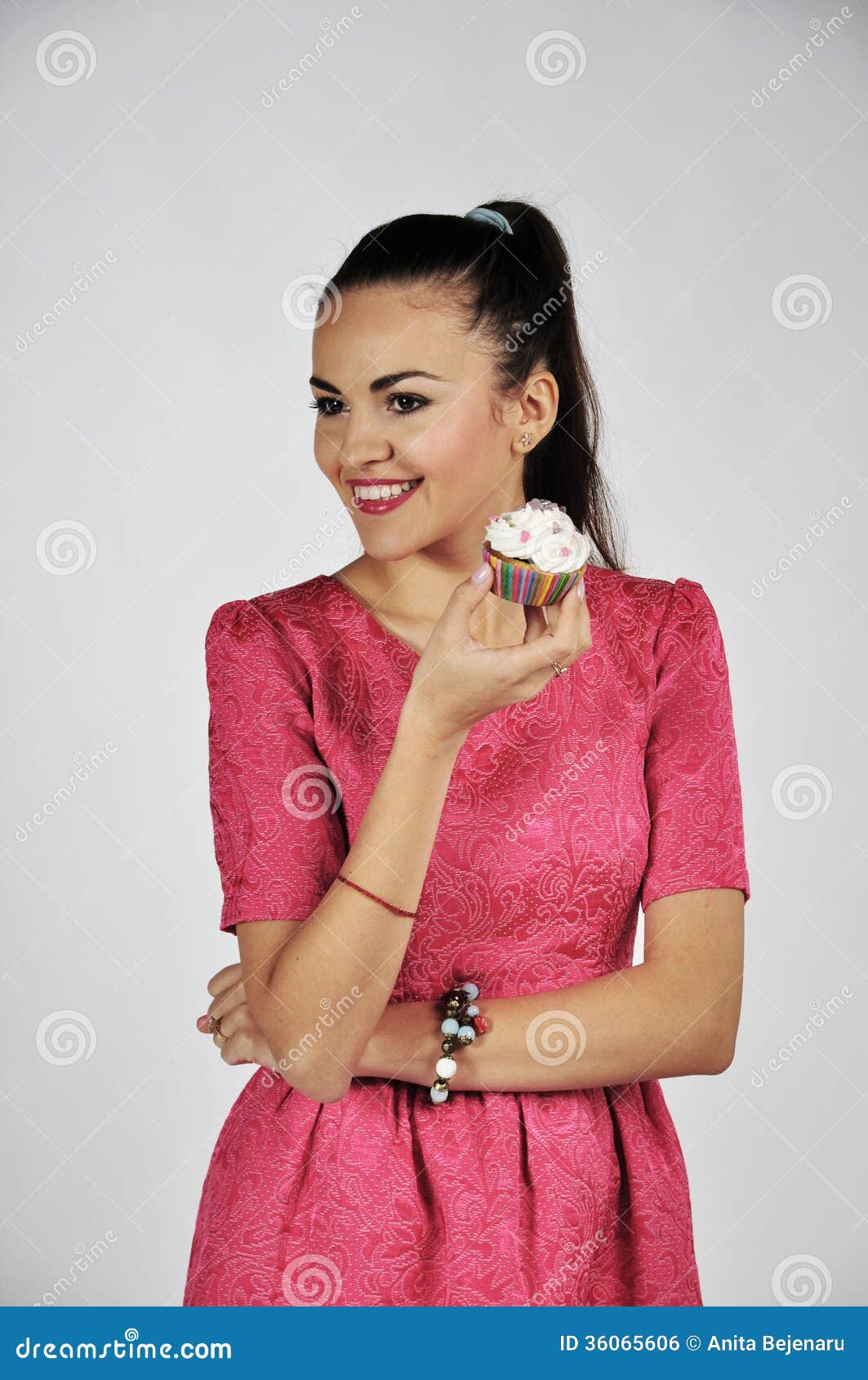 Woman Holding Cupcake Royalty Free Stock Image - Image 