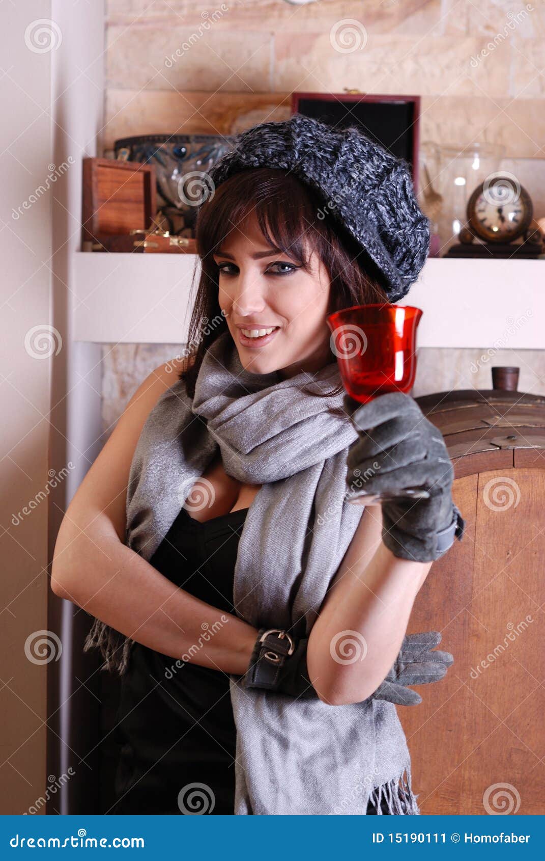 Woman Holding a Glass of Wine Stock Image - Image of glass, portrait ...