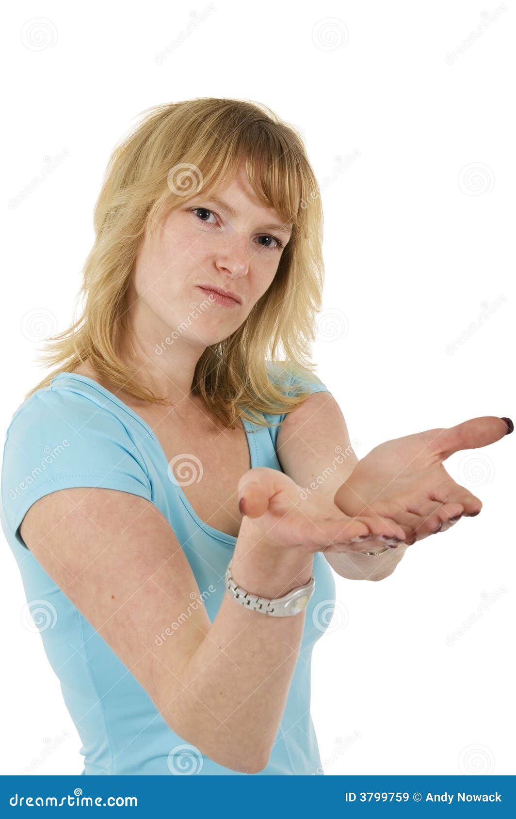 Woman Holding Hands Out Royalty Free Stock Images - Image: 3799759