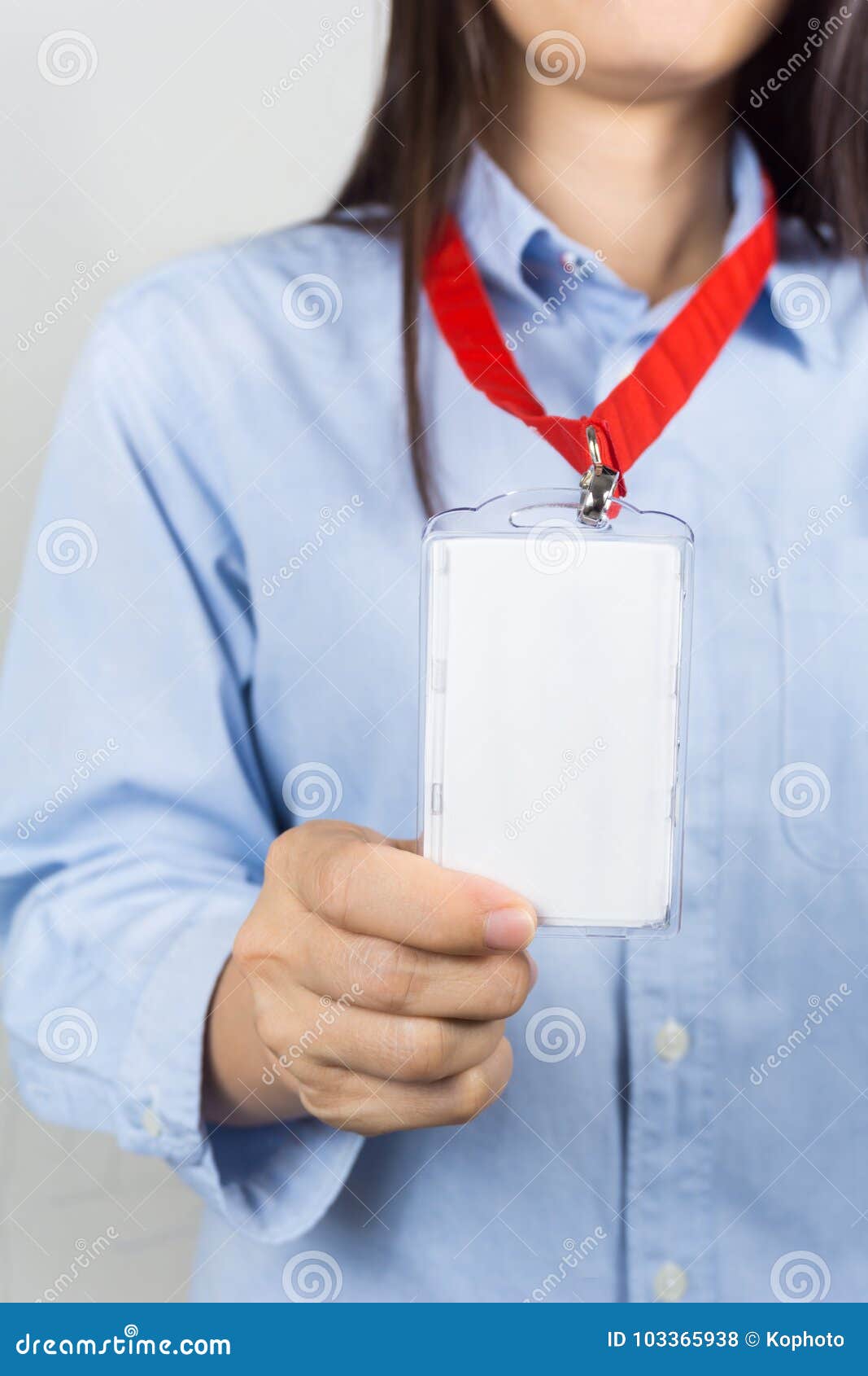 Woman Holding Identification Card. Stock Photo Image of advertising