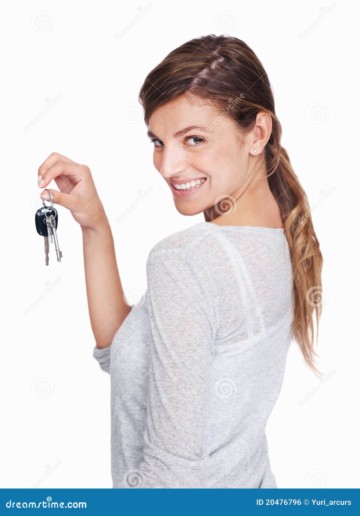 Woman holding keys stock photo. Image of life, investment - 20476796