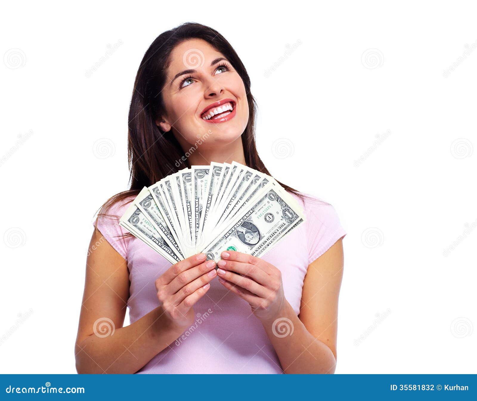 Woman holding money stock photo. Image of banknotes, background - 35581832