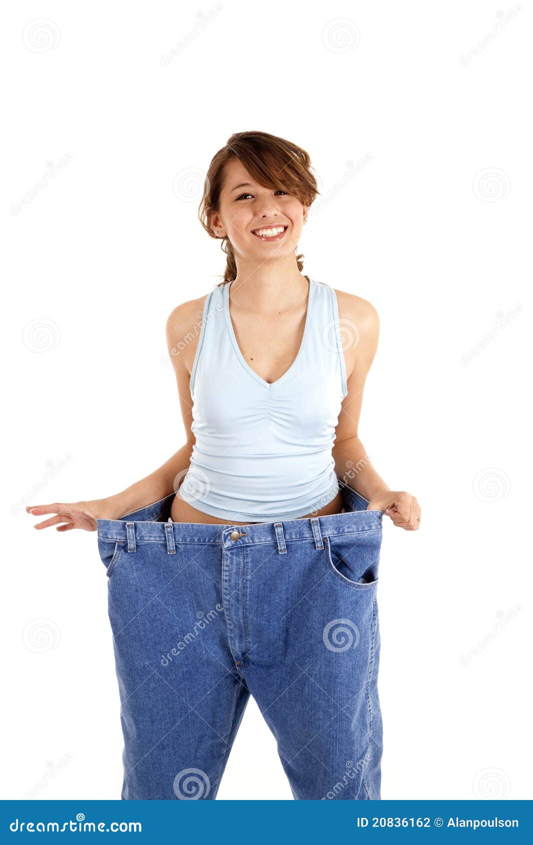 Woman Holding Out Big Pants Stock Photography Image 20836162