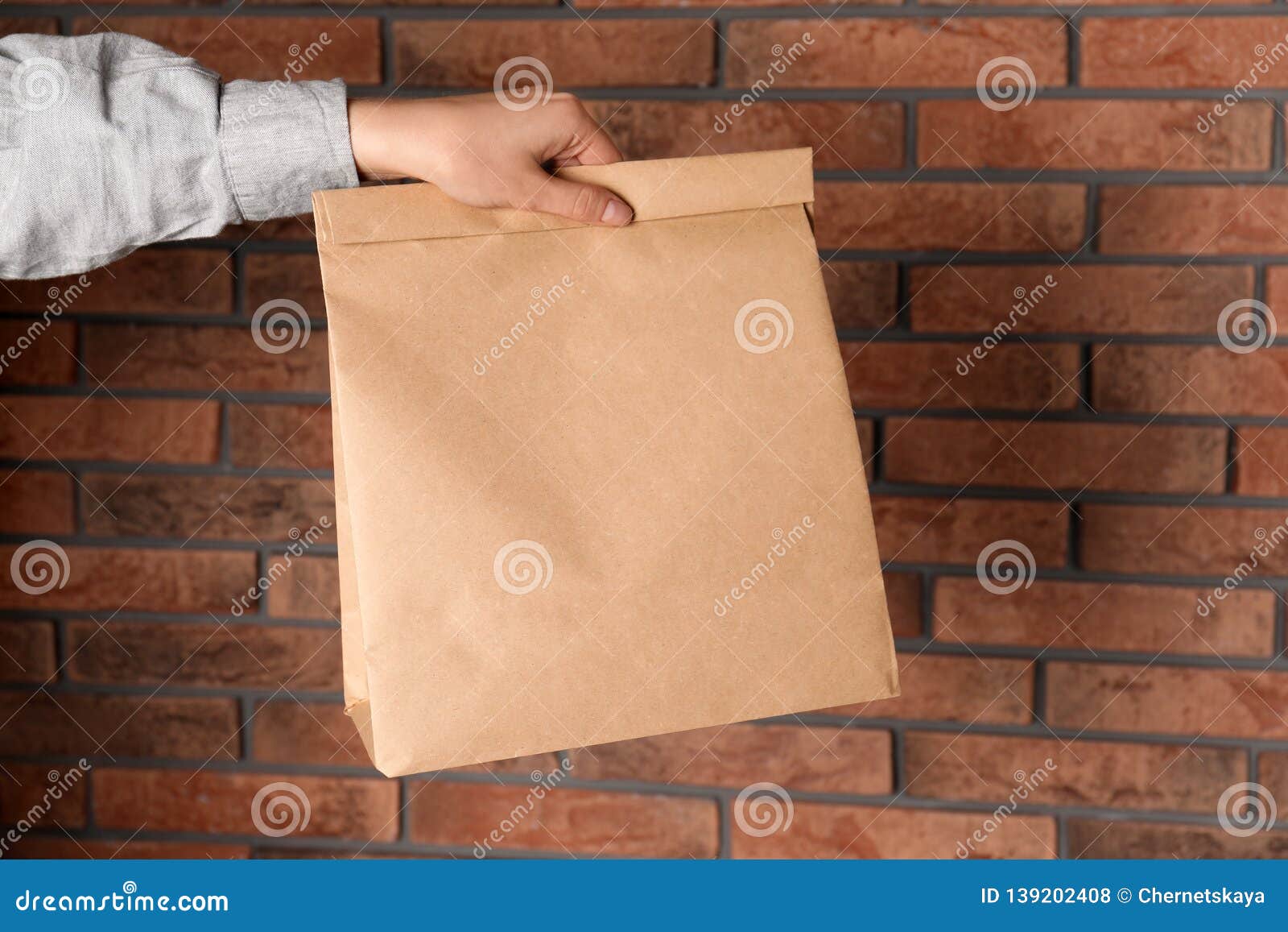 Young Woman With Shopping Bags Standing Against Gray Wall 