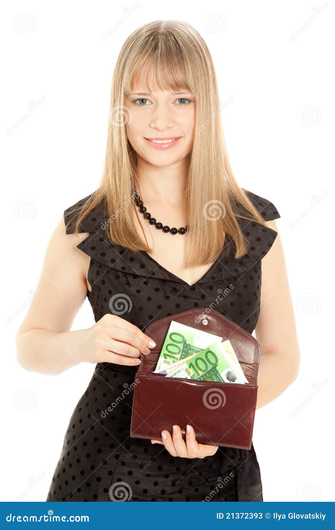 Woman holding a purse stock image. Image of banknotes 21372393
