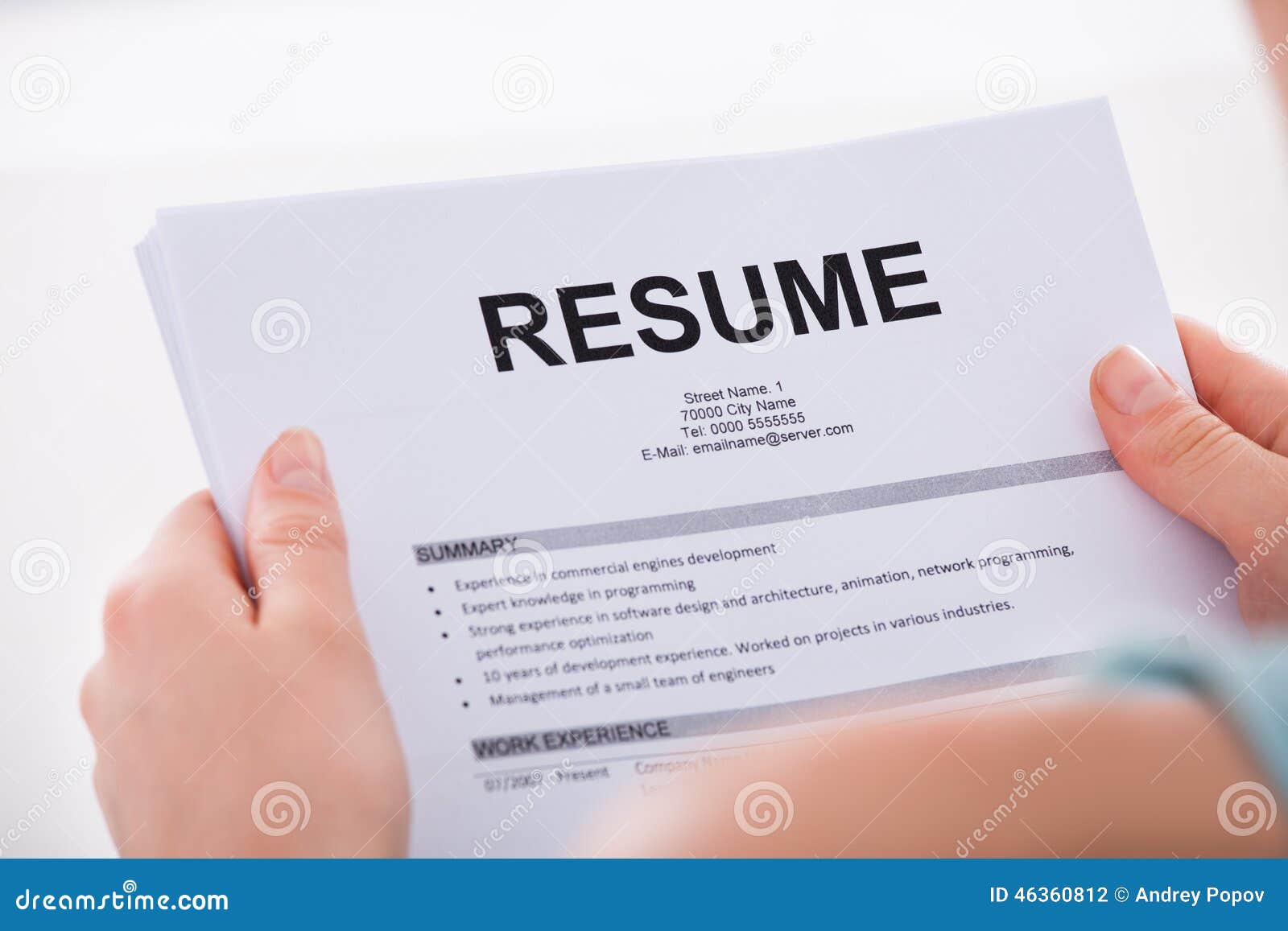 Woman holding resume stock photo. Image of resume, closeup - 46360812