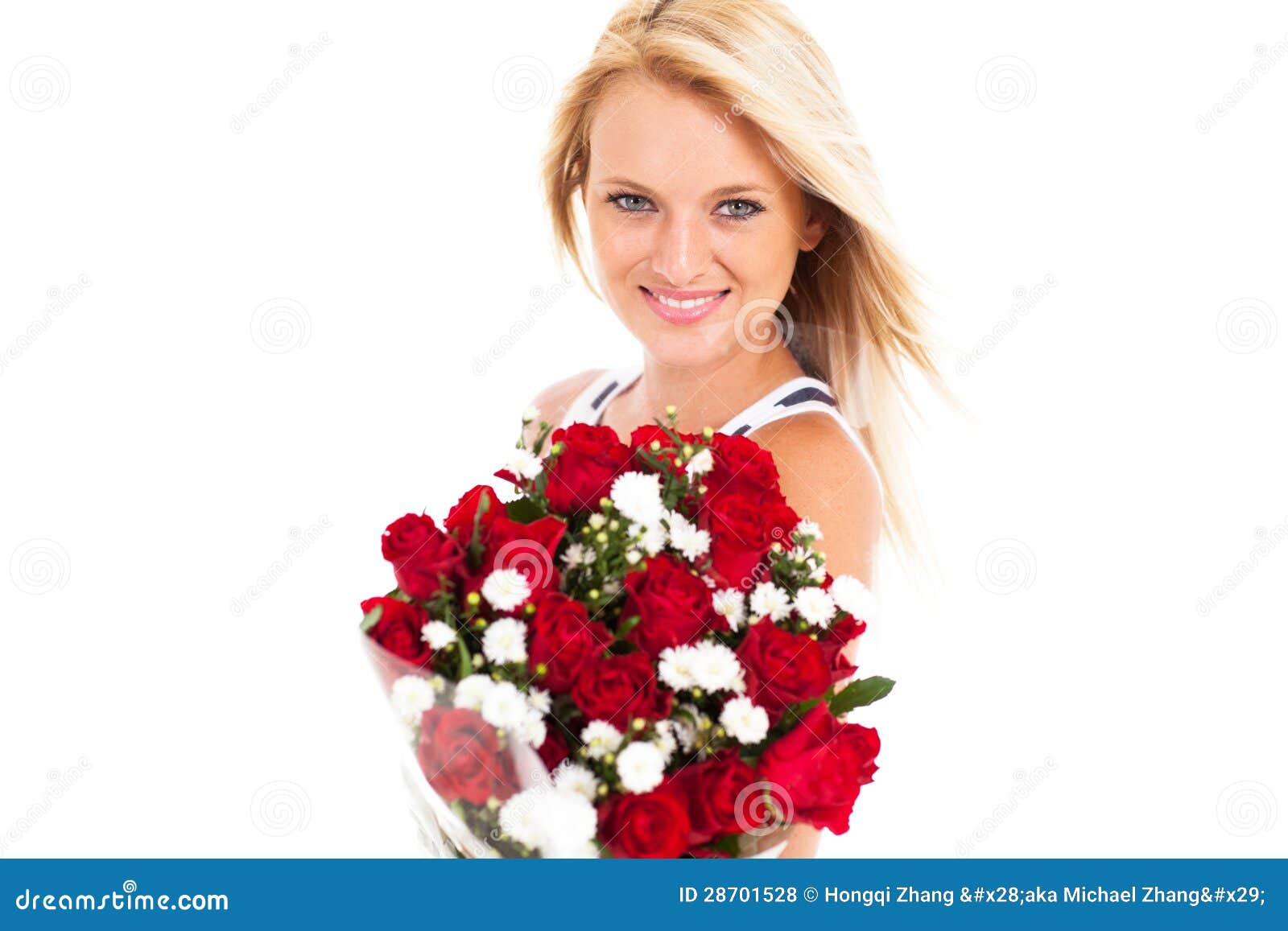 woman holding roses 28701528