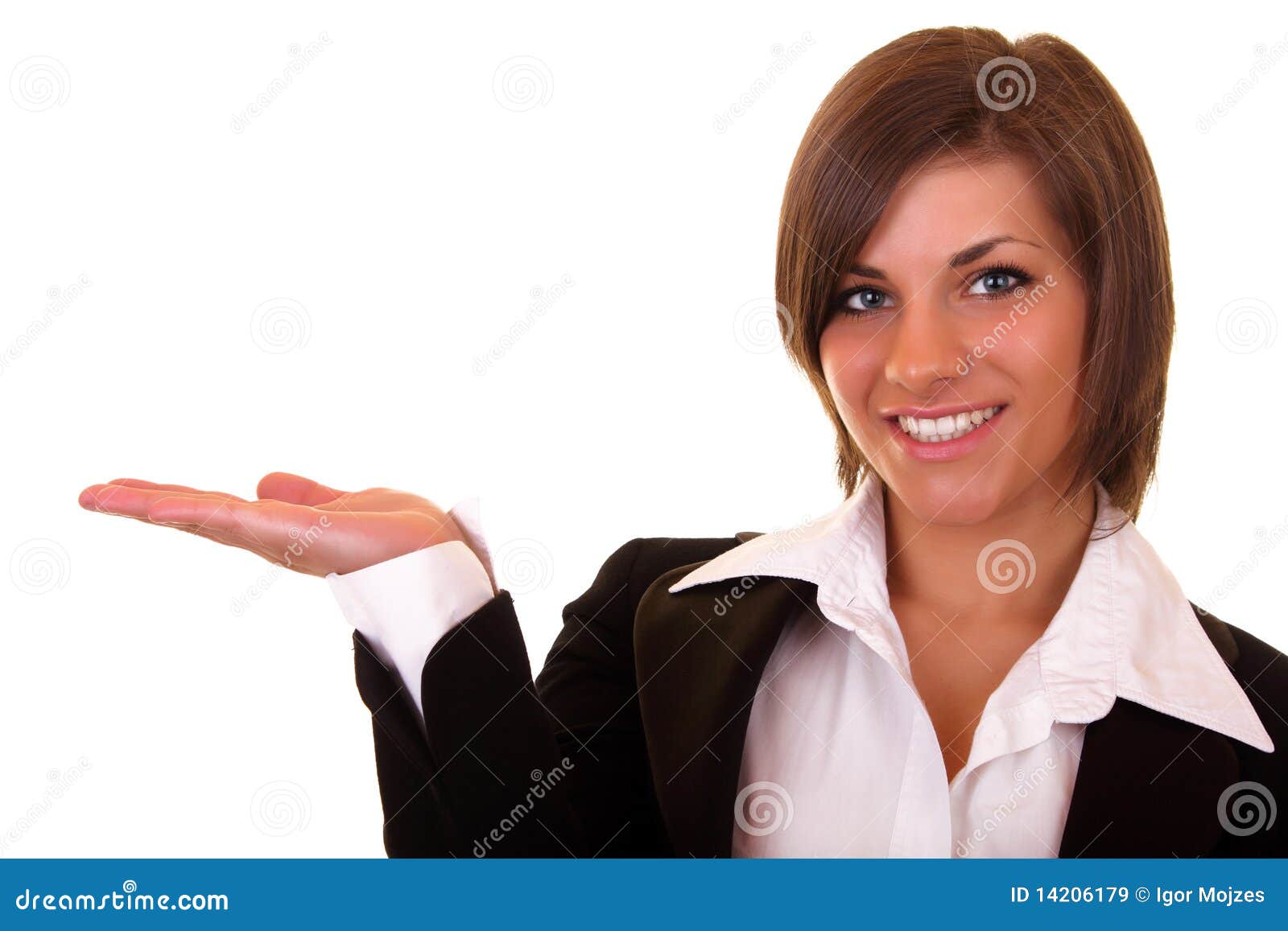 Woman holding something stock image. Image of gesture 14206179