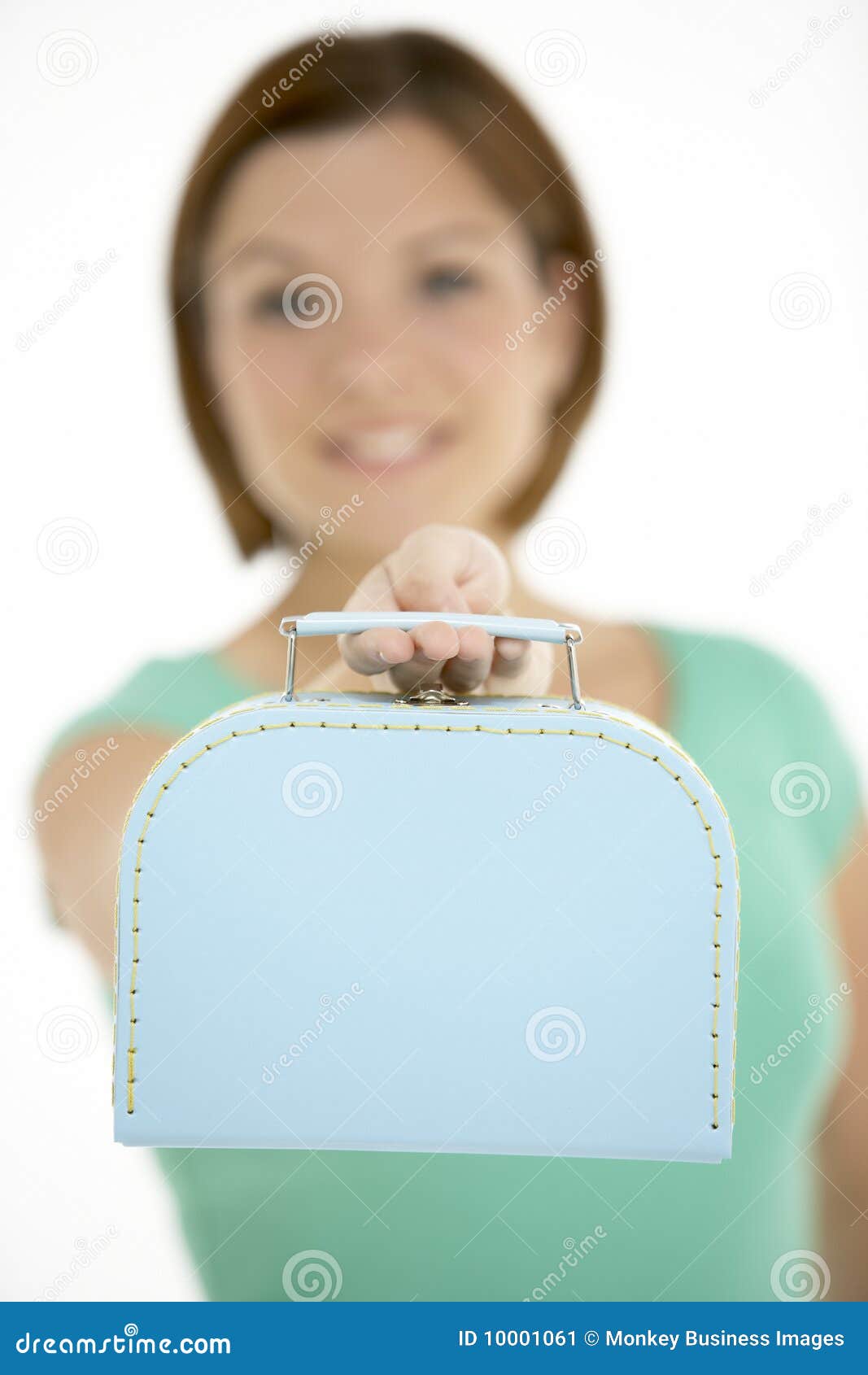 Woman Holding Suitcase stock image. Image of twenties 10001061