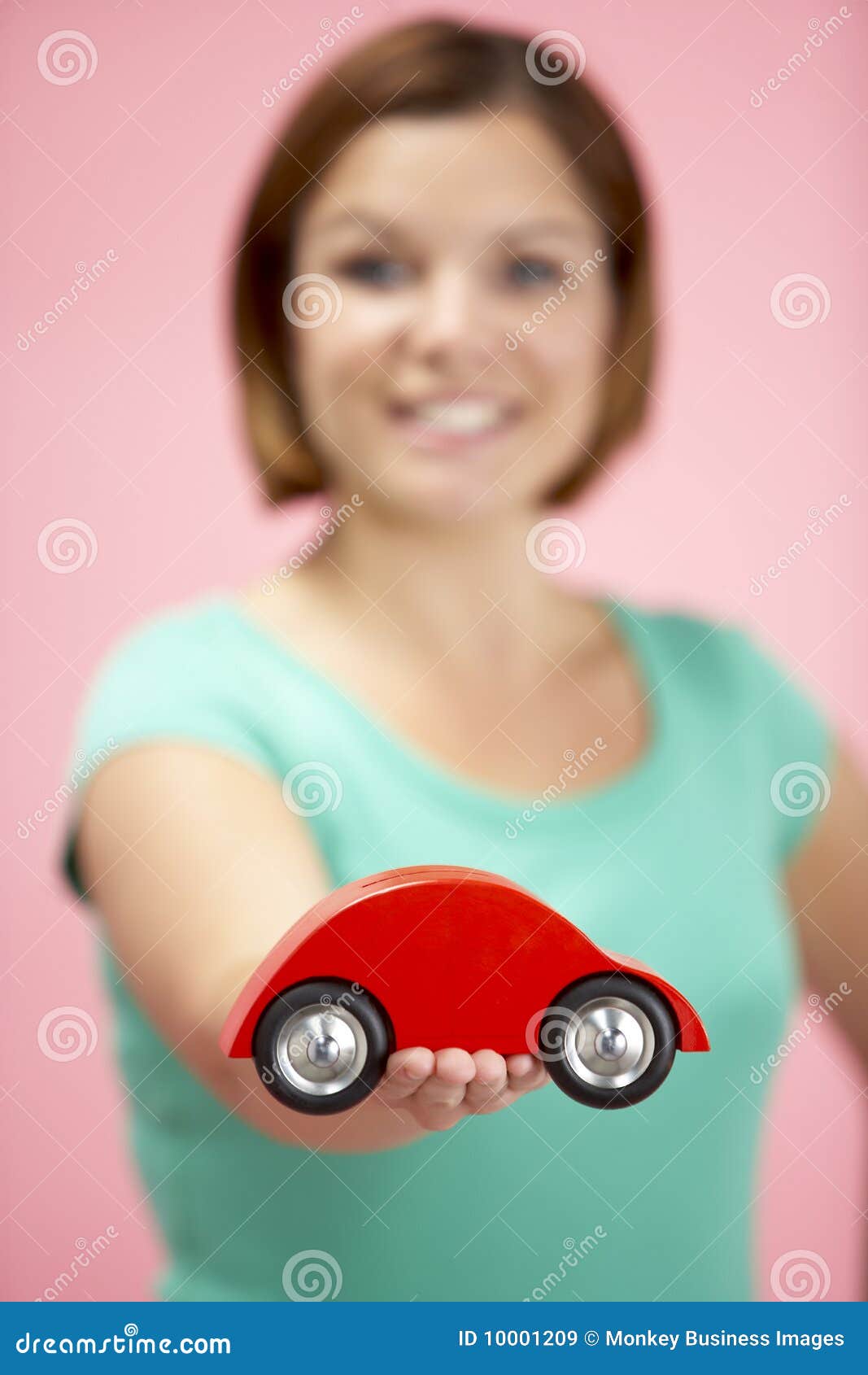 Woman Holding Toy Car Royalty Free Stock Images Image