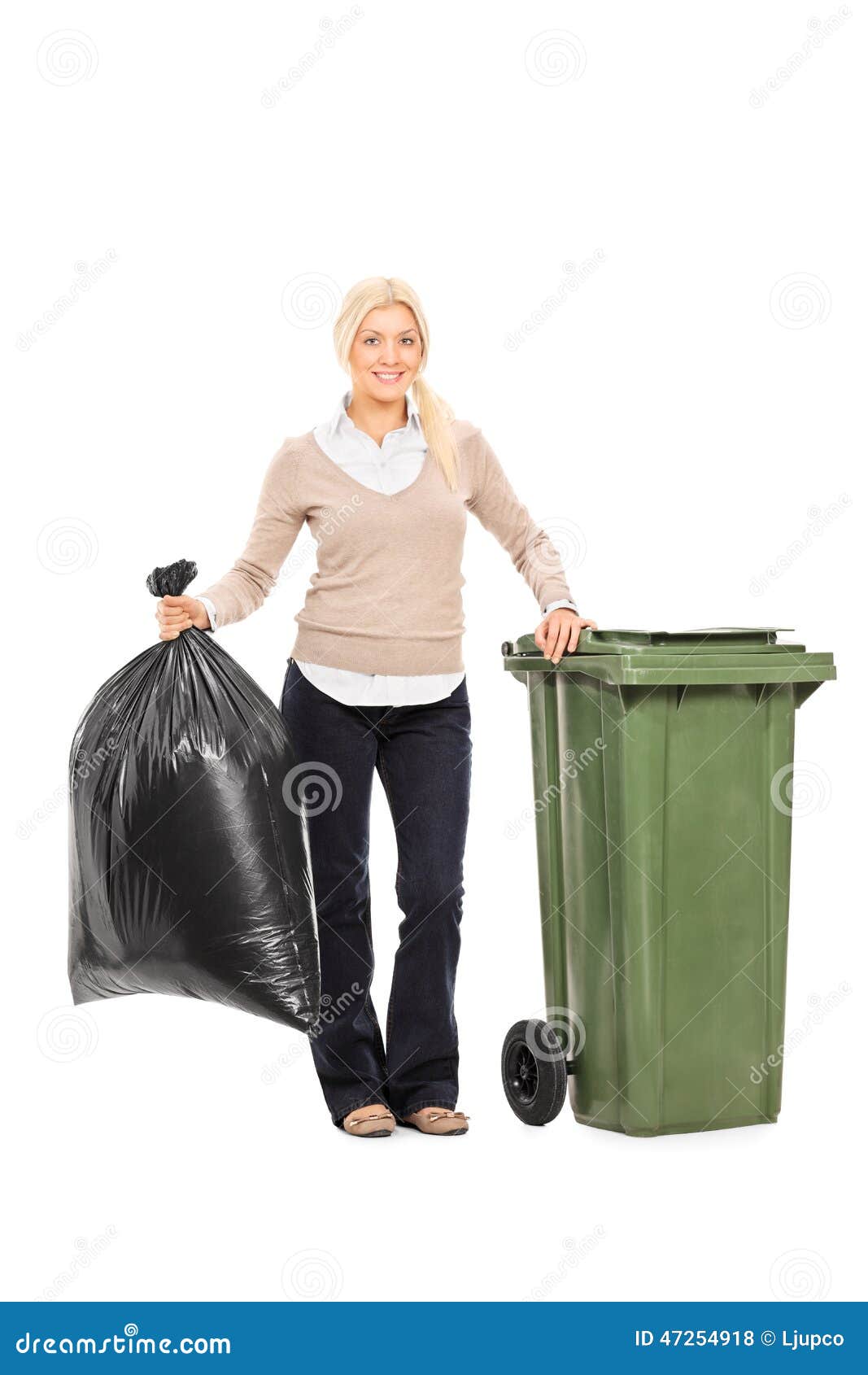 Trash Bag Isolated On A White Background Stock Photo - Download