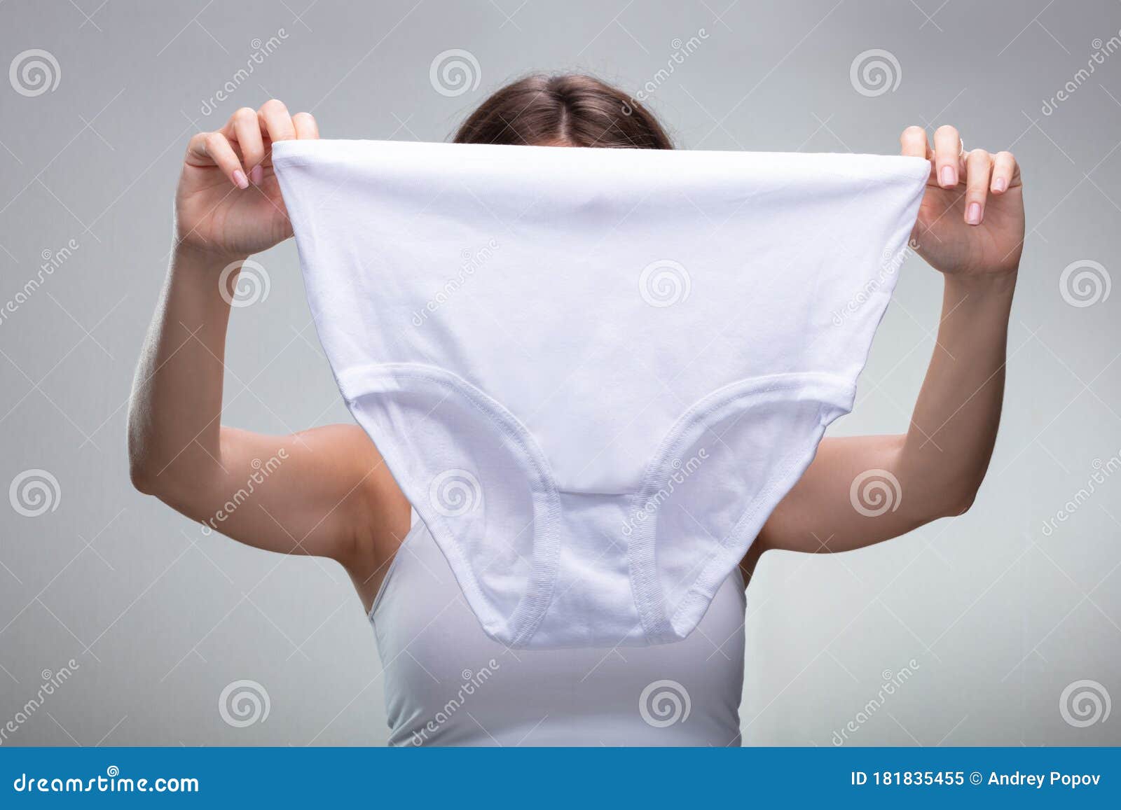 Woman Holding Underwear stock image. Image of holding - 181835455