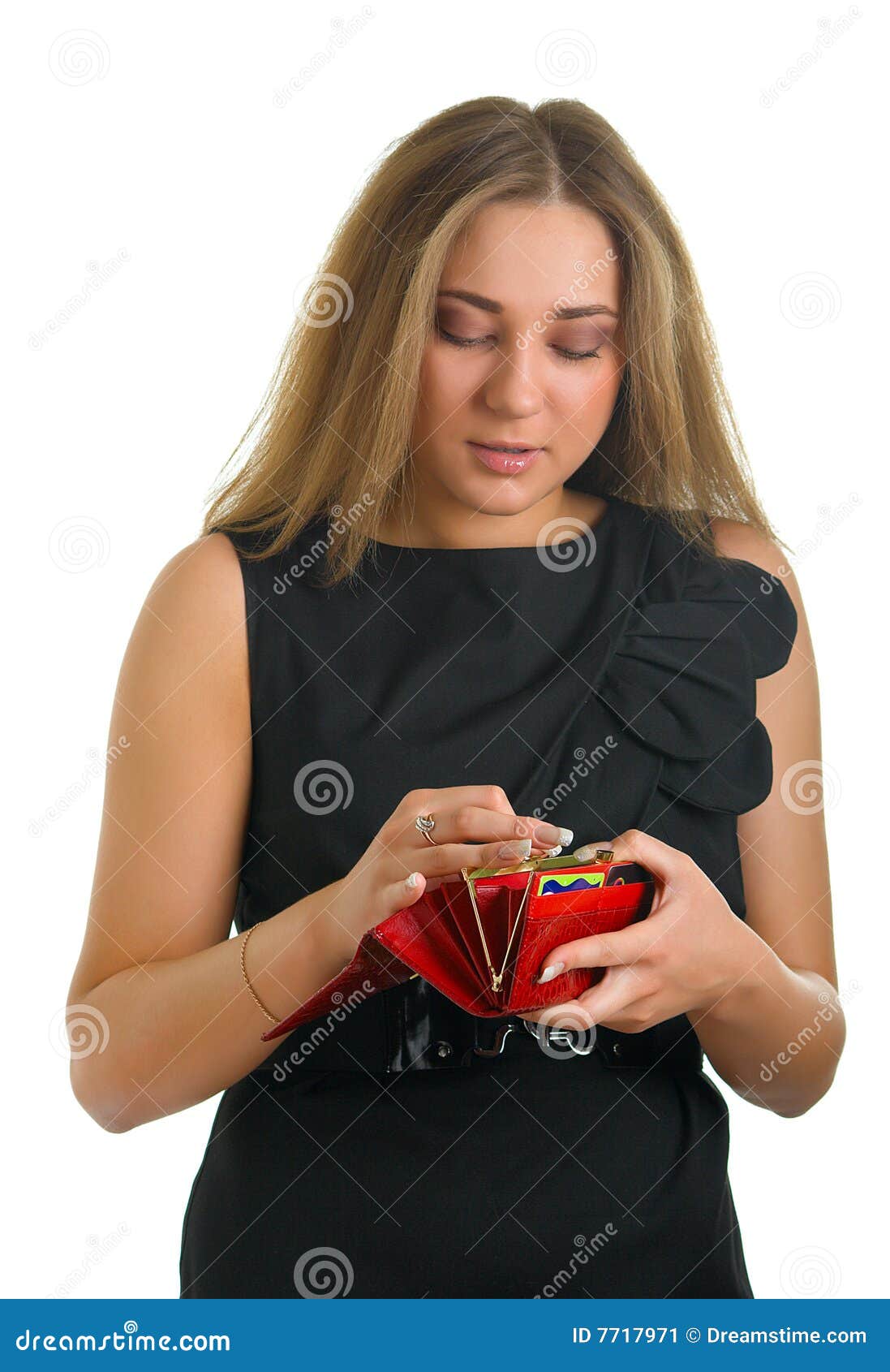 Woman Holds A Purse In Hands Stock Image Image of attractive, person
