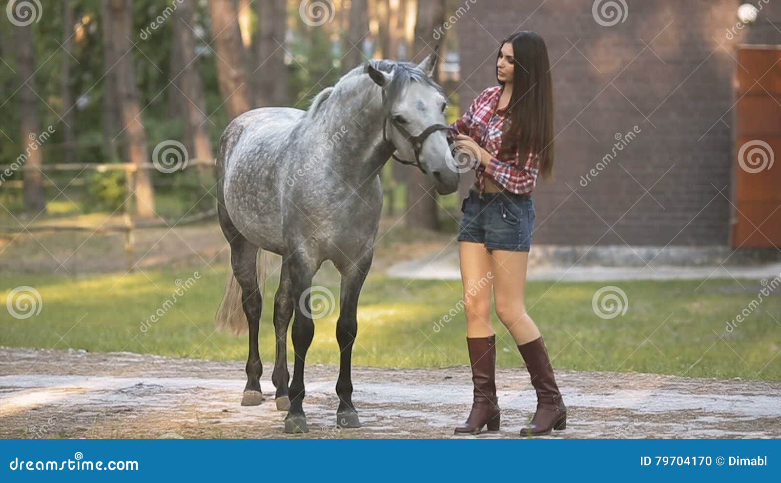 Woman and Horse. Casual Style Stock Footage - Video of girl, autumn:  79704170