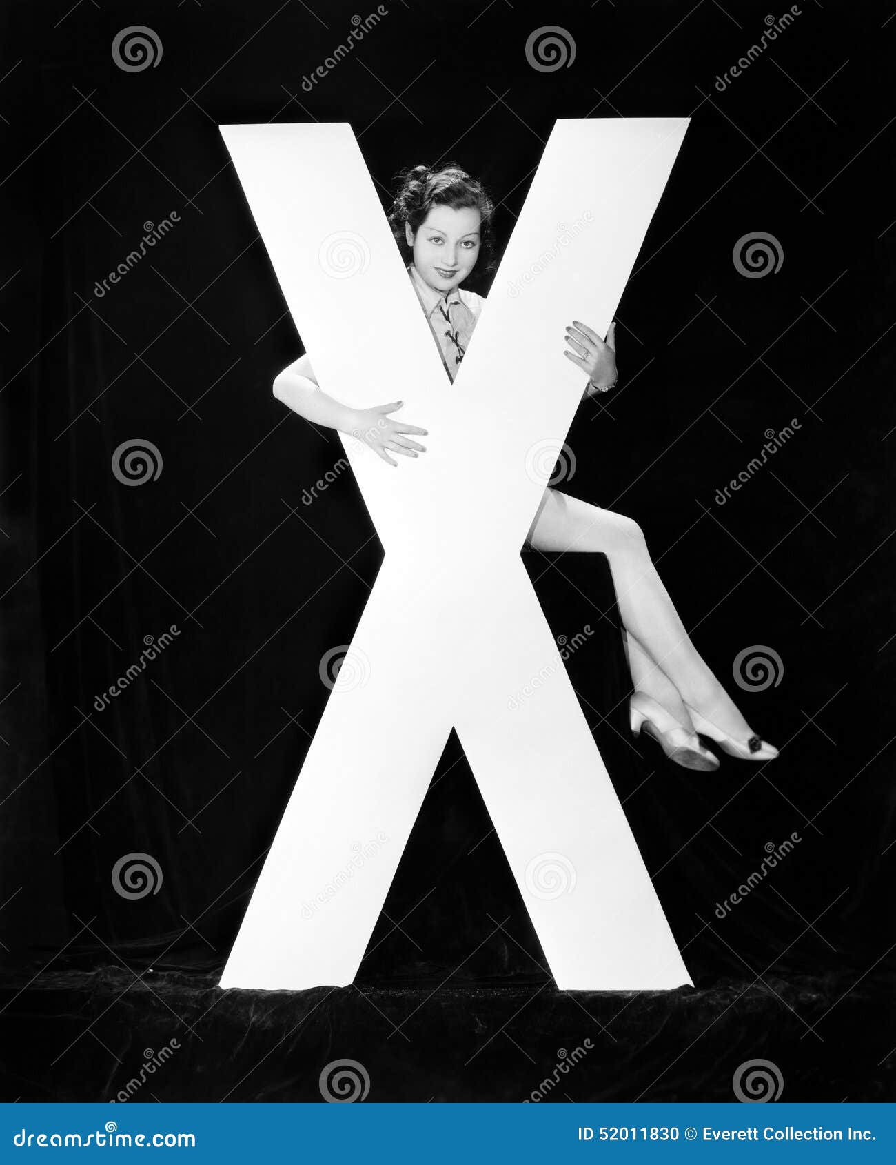 woman with huge letter x
