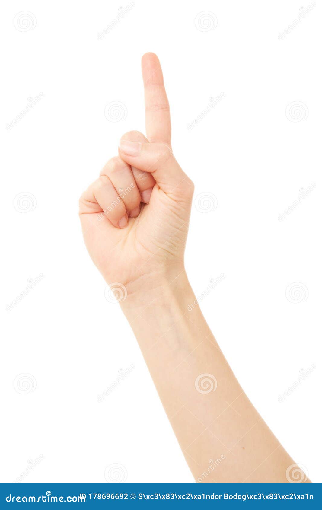 Woman Index Finger Up Hand Gesture Stock Photo Image Of Adult