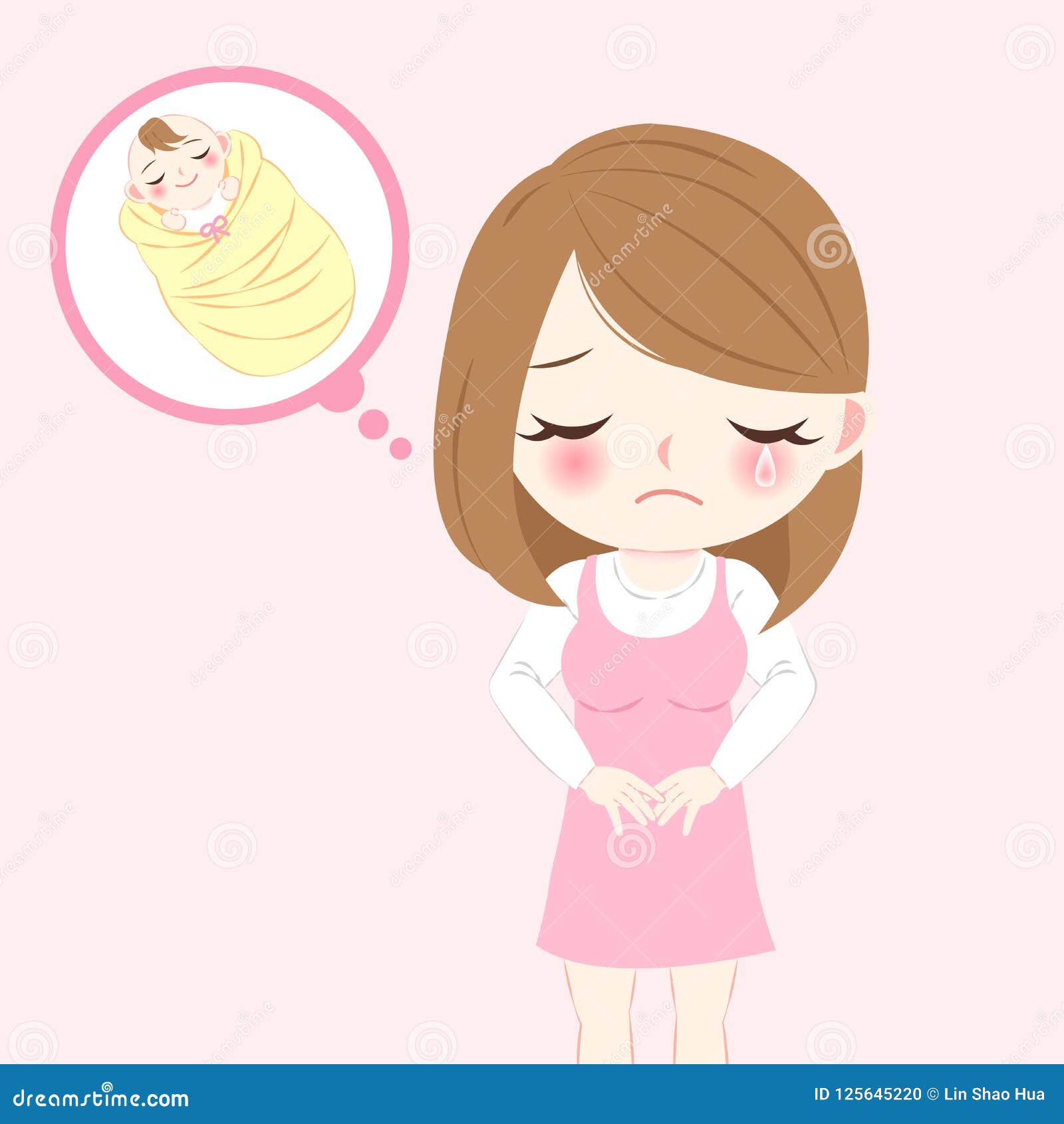 Woman with Infertility Concept Stock Vector - Illustration of cute, mother:  125645220