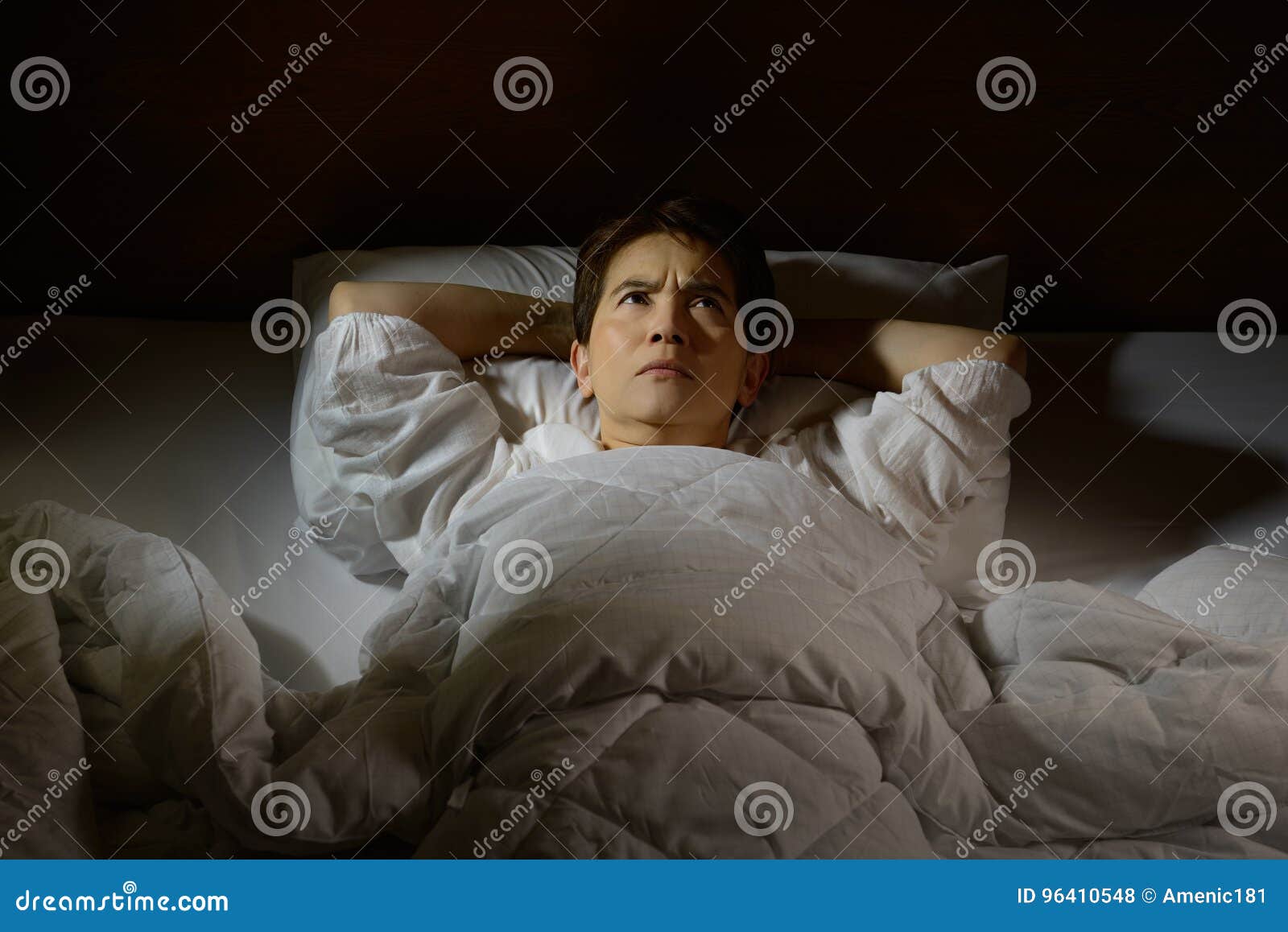 Woman with insomnia stock photo. Image of headache, anxiety 96410548