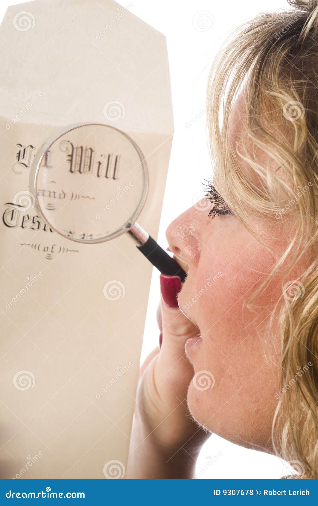 woman inspecting last will and testament