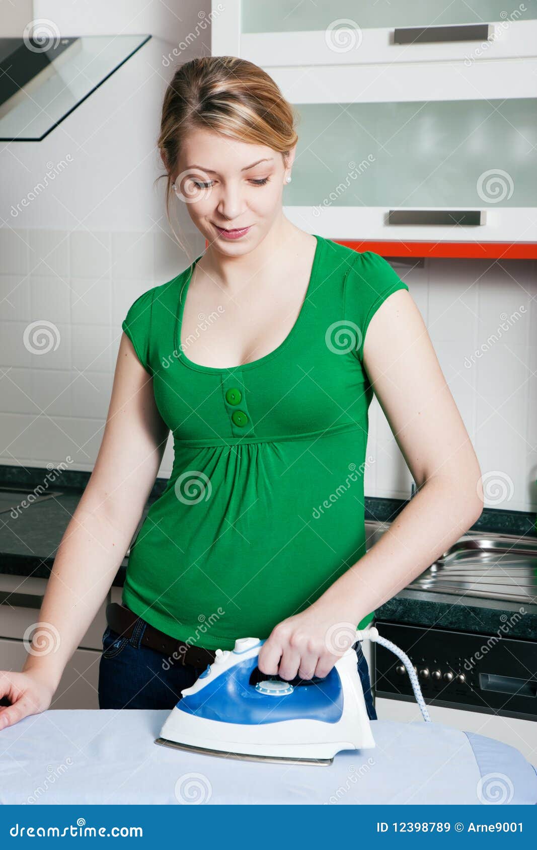 Woman ironing stock image. Image of shirt, iron, work 12398789
