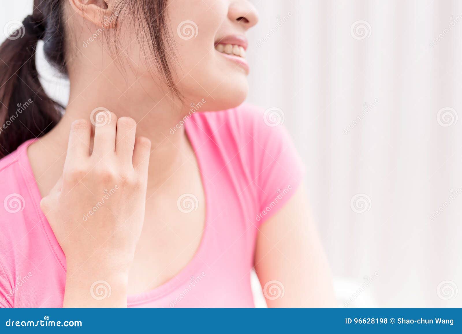 Woman with itchy skin stock photo. Image of back, asia 96628198