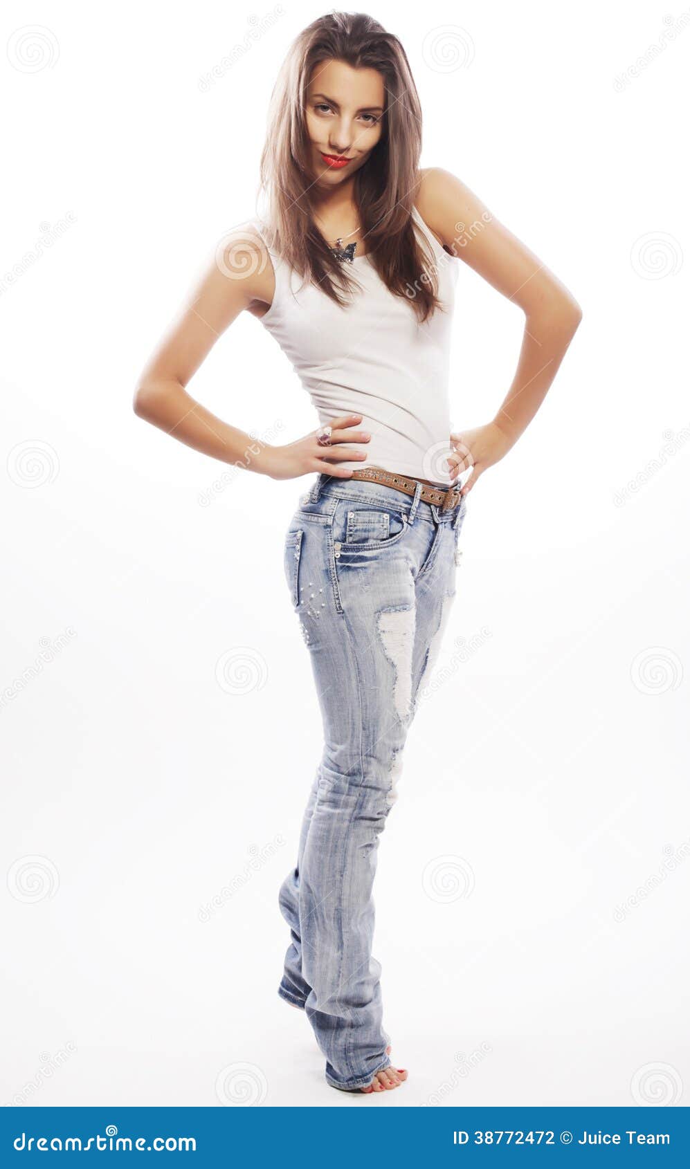 Woman in jeans stock photo. Image of person, caucasian - 38772472