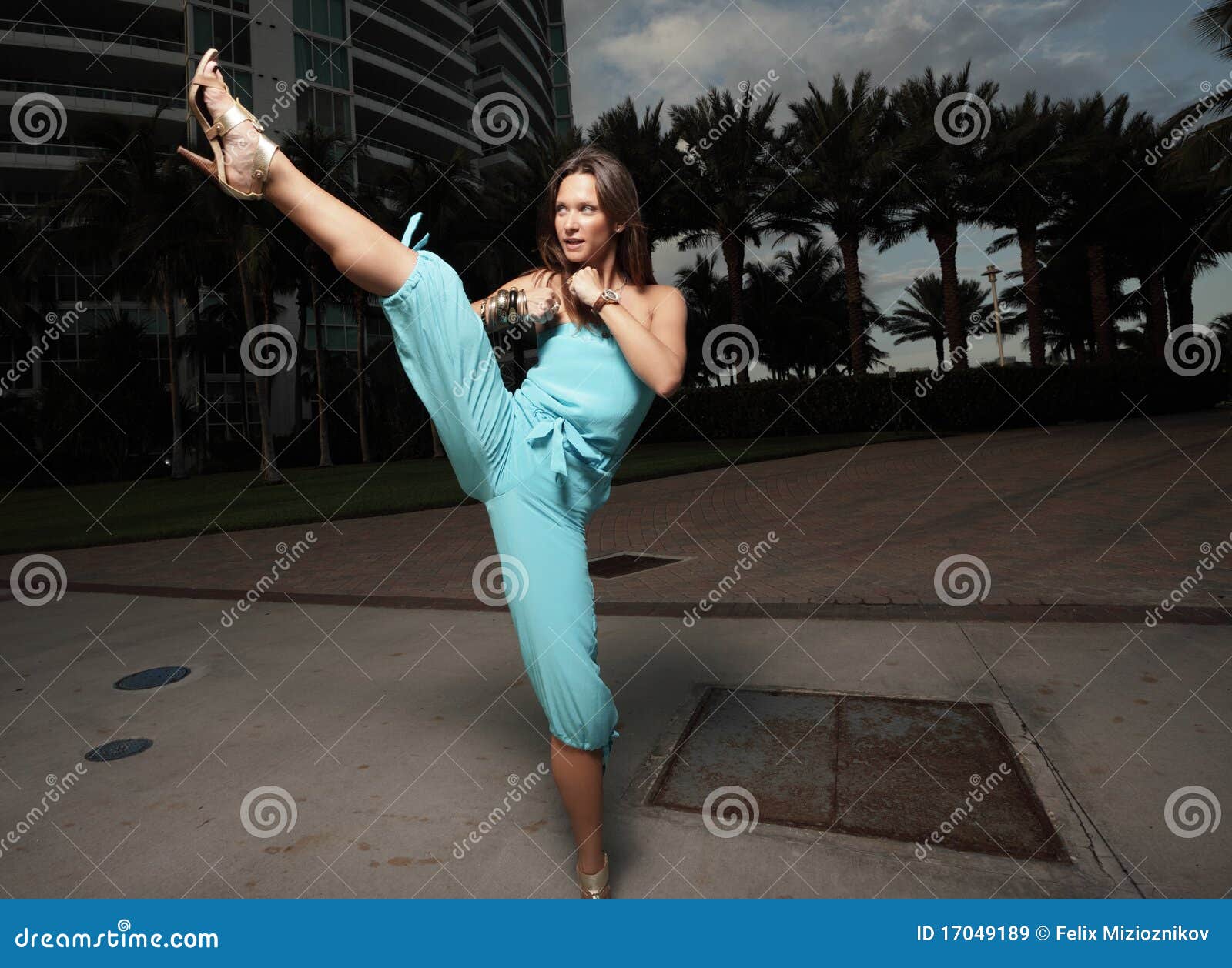 Woman Kicking Royalty Free Stock Images Image 17049189