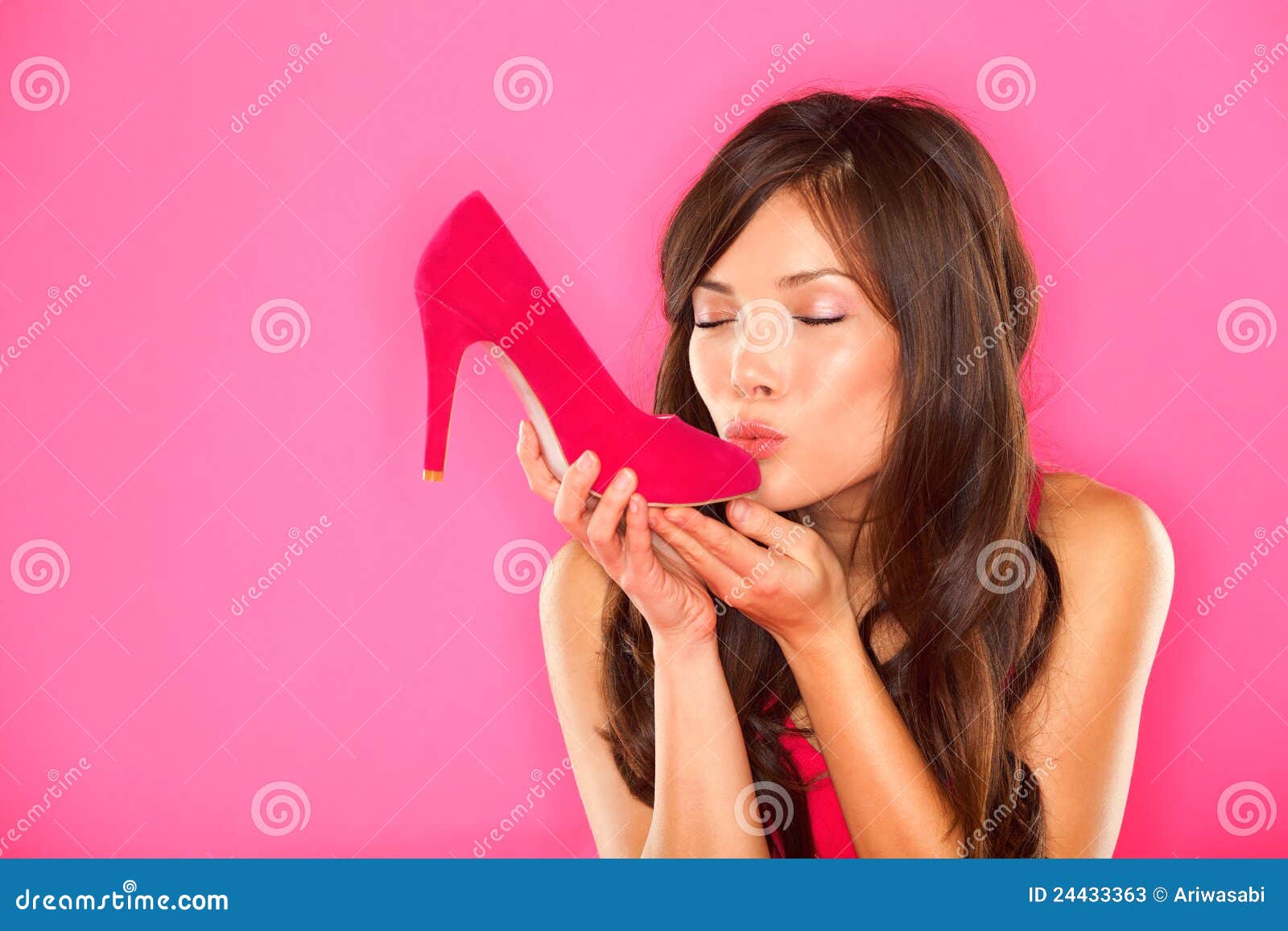 Woman kissing shoe stock image. Image of beauty, lifestyle 24433363