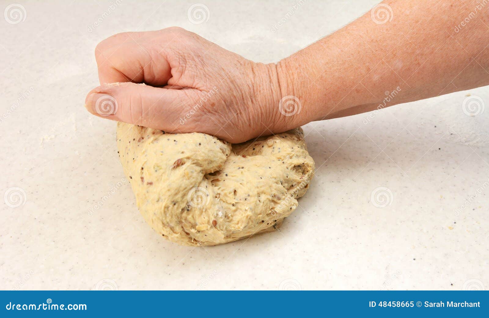 Woman Kneading Bread Dough by Hand Stock Image Image of work, bread