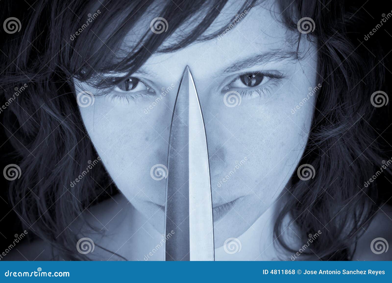 Woman and knife stock photo. Image of attractive, females 4811868