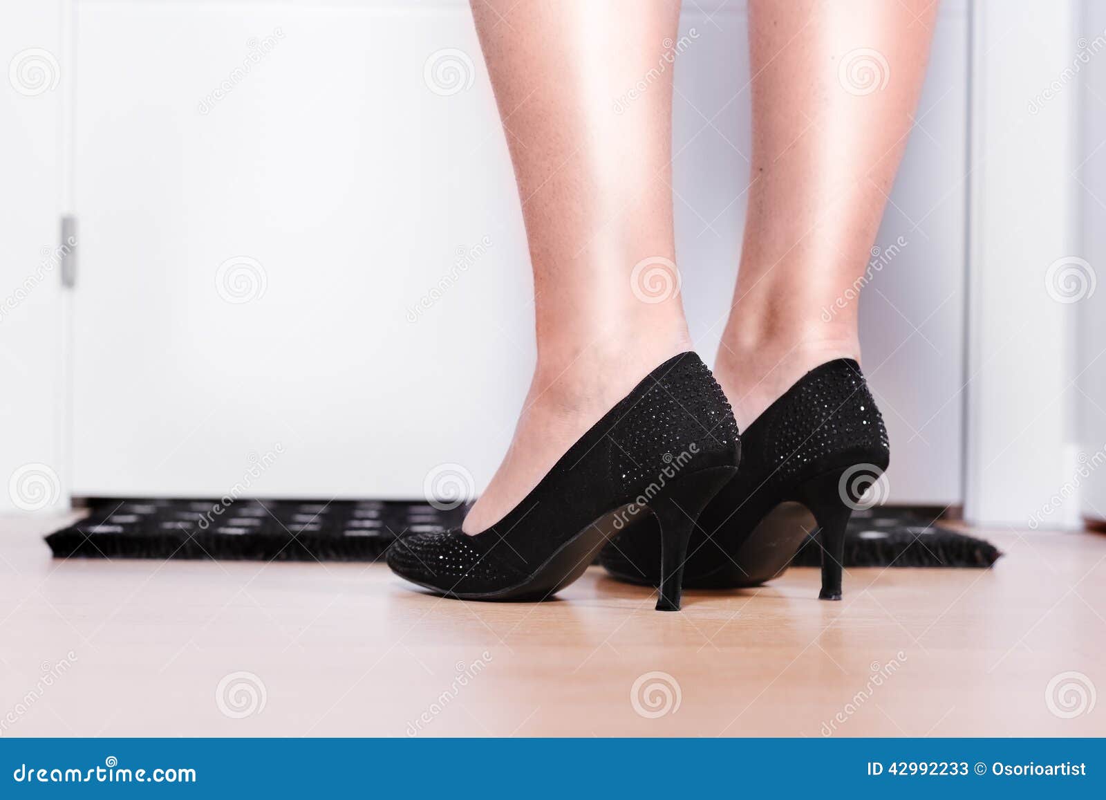 Woman Leg Back View Front Door Stock Image Image Of Lady Seductive 42992233