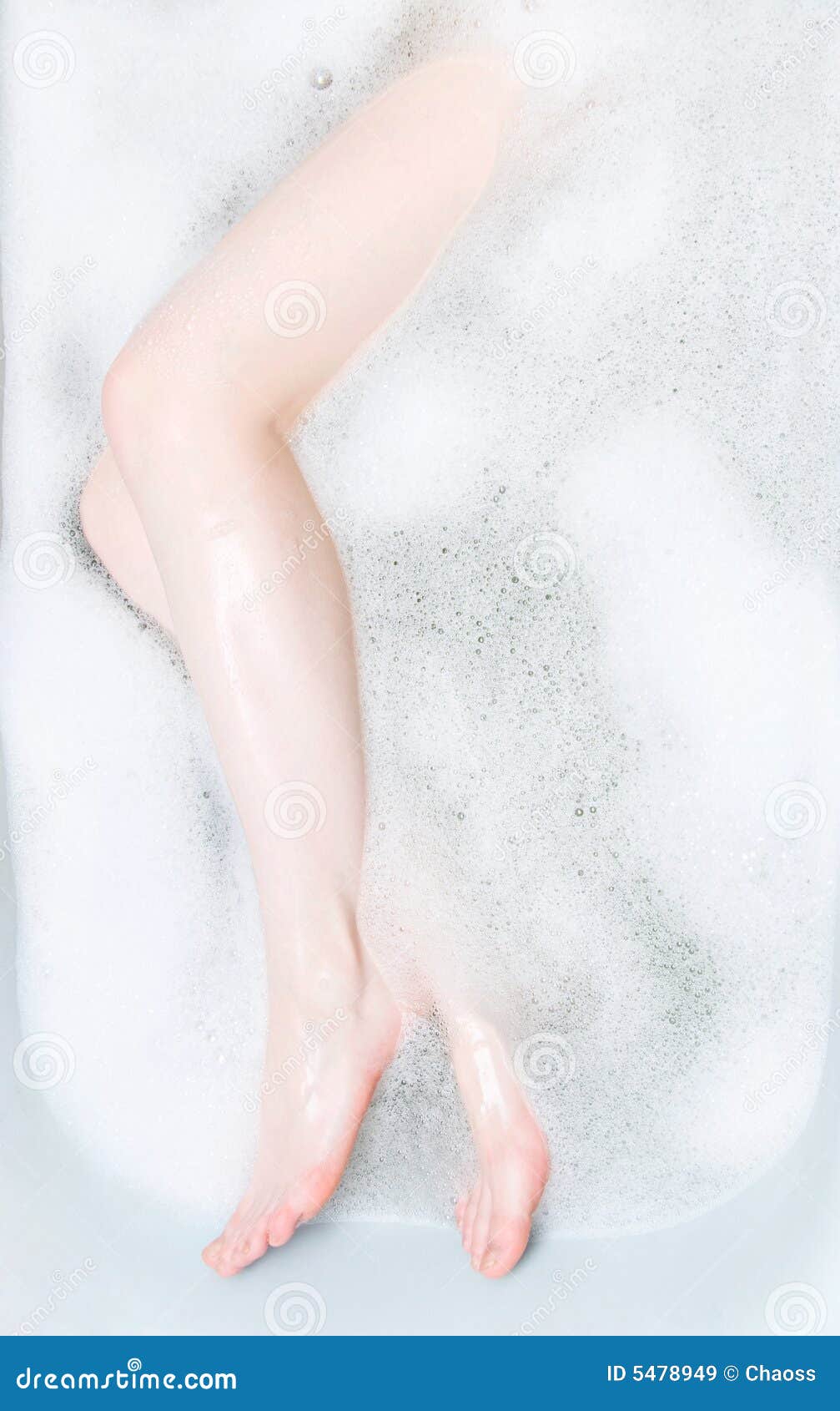 Woman Legs in Bath with Foam Stock Image Image of foot, water 5478949