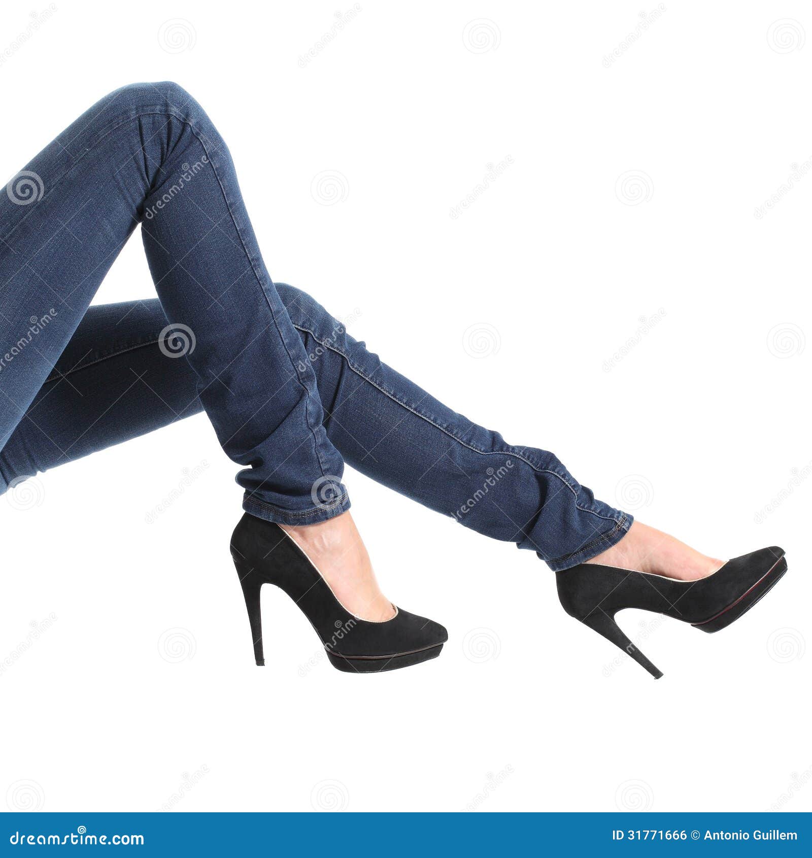 Woman Wearing Jeans and High Heel Shoes in Old Building Stock Photo - Image  of girl, room: 149653644