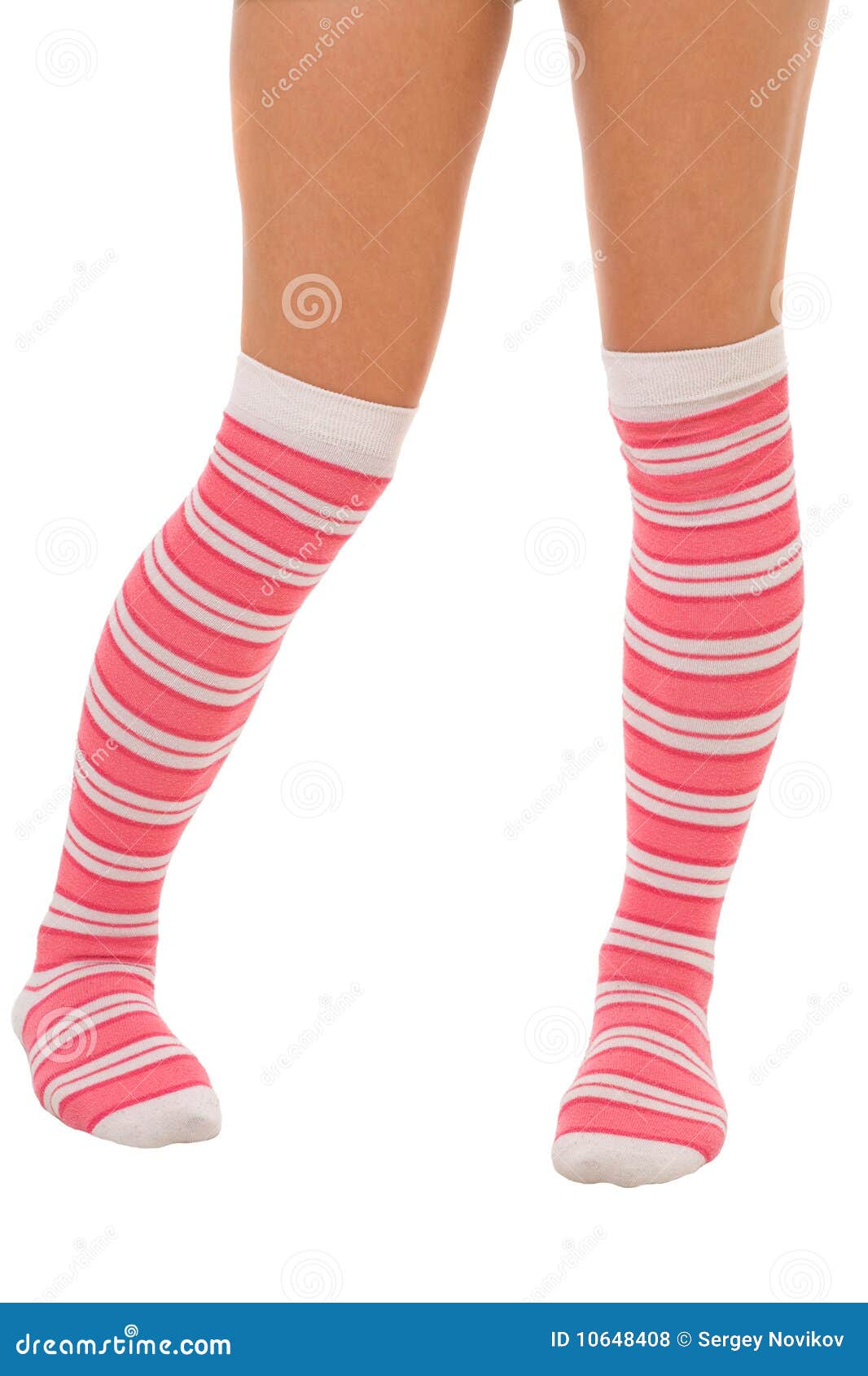 Woman Legs in Color Pink Socks Isolated Stock Photo - Image of calf ...