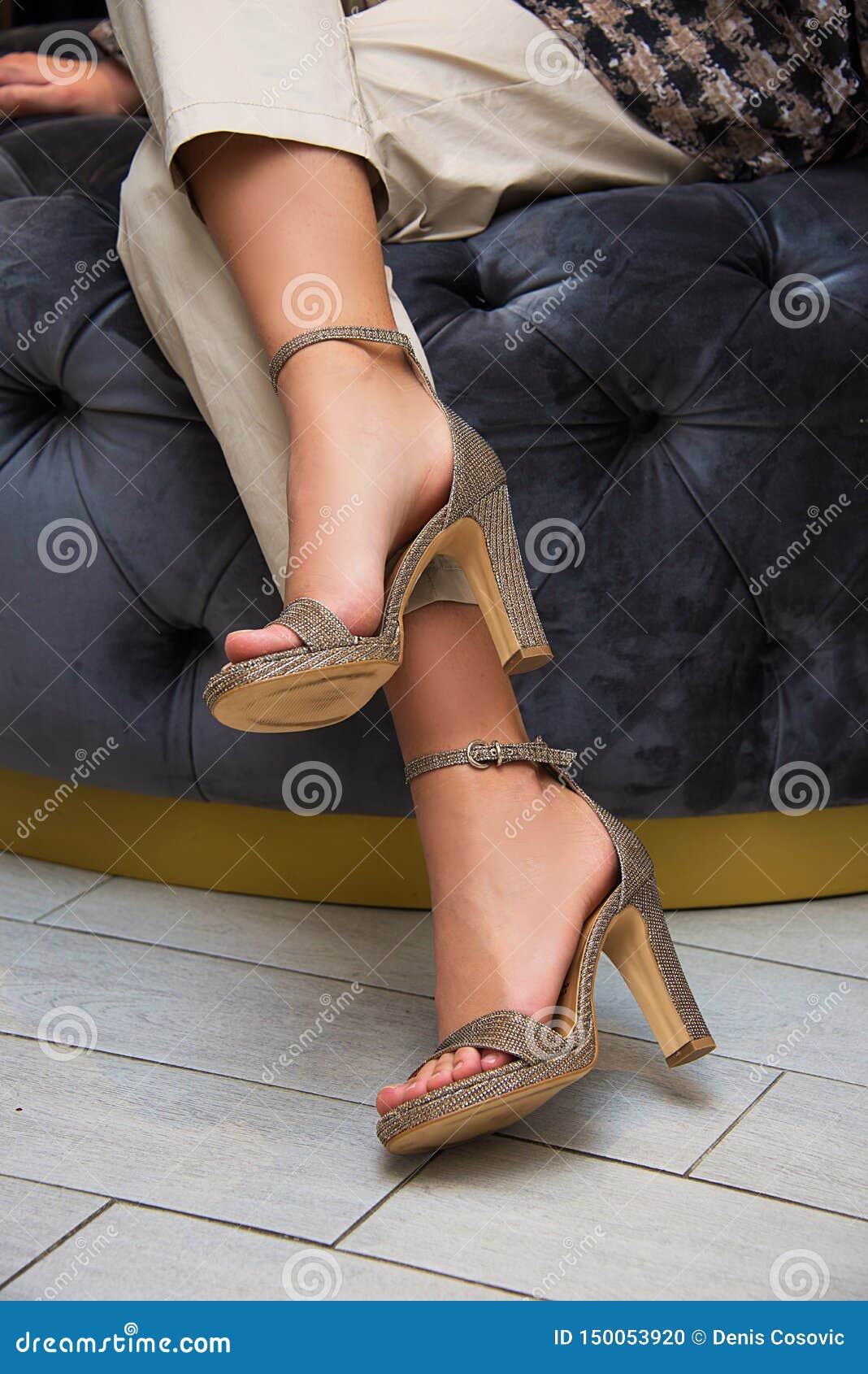 Woman's Legs Wearing Pantyhose and High Heels Stock Photo by ©semisatch  22101021