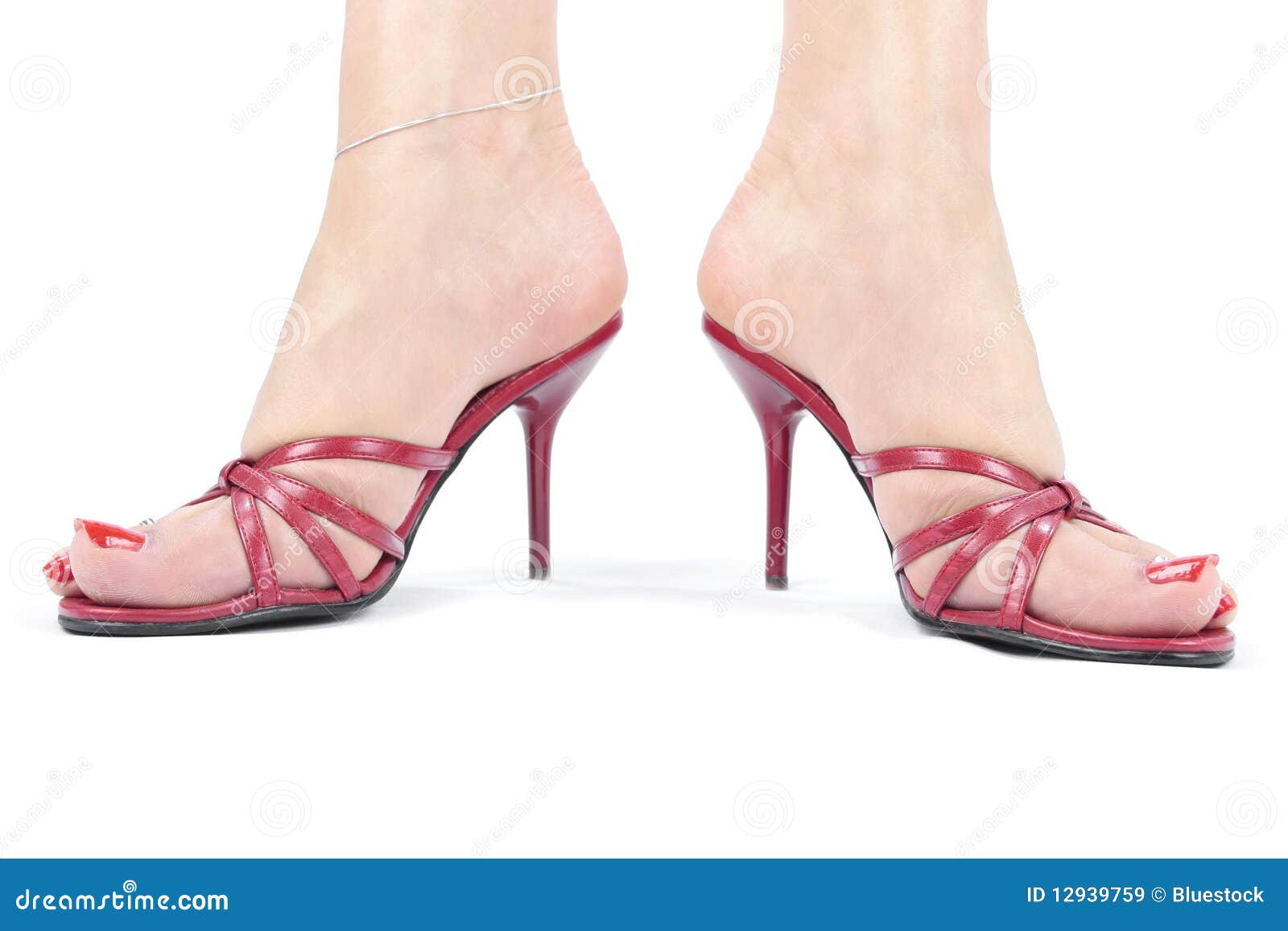 Woman Legs with Red Heel Shoes Stock Image - Image of sensual, closeup ...