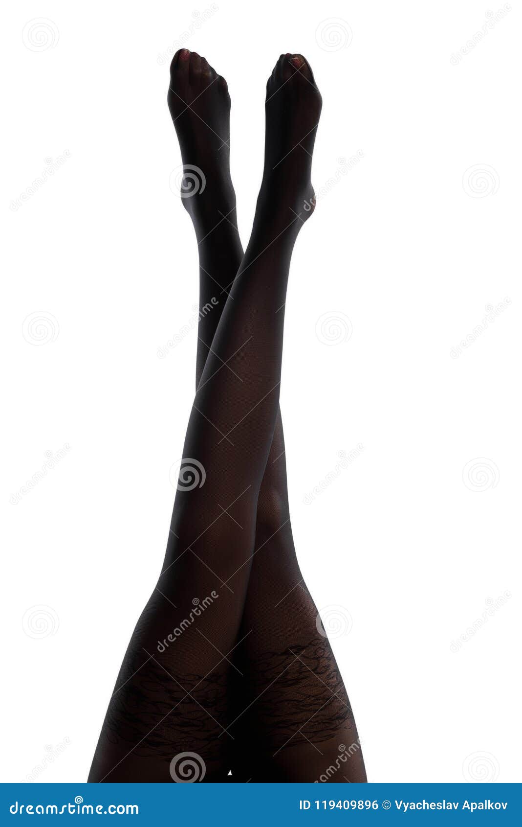 Woman Legs Silhouette on Studio Isolated White Background Stock Photo ...