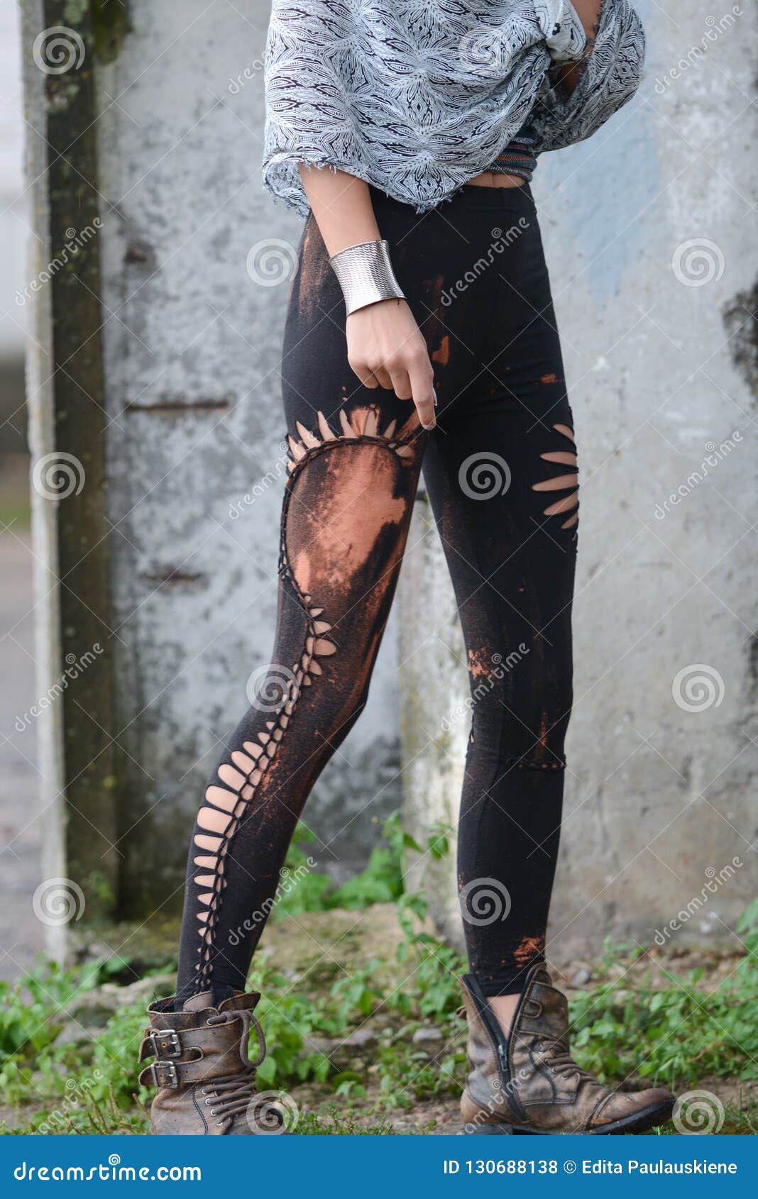 Woman Legs in Stylish and Trendy Leggings Stock Photo - Image of ...