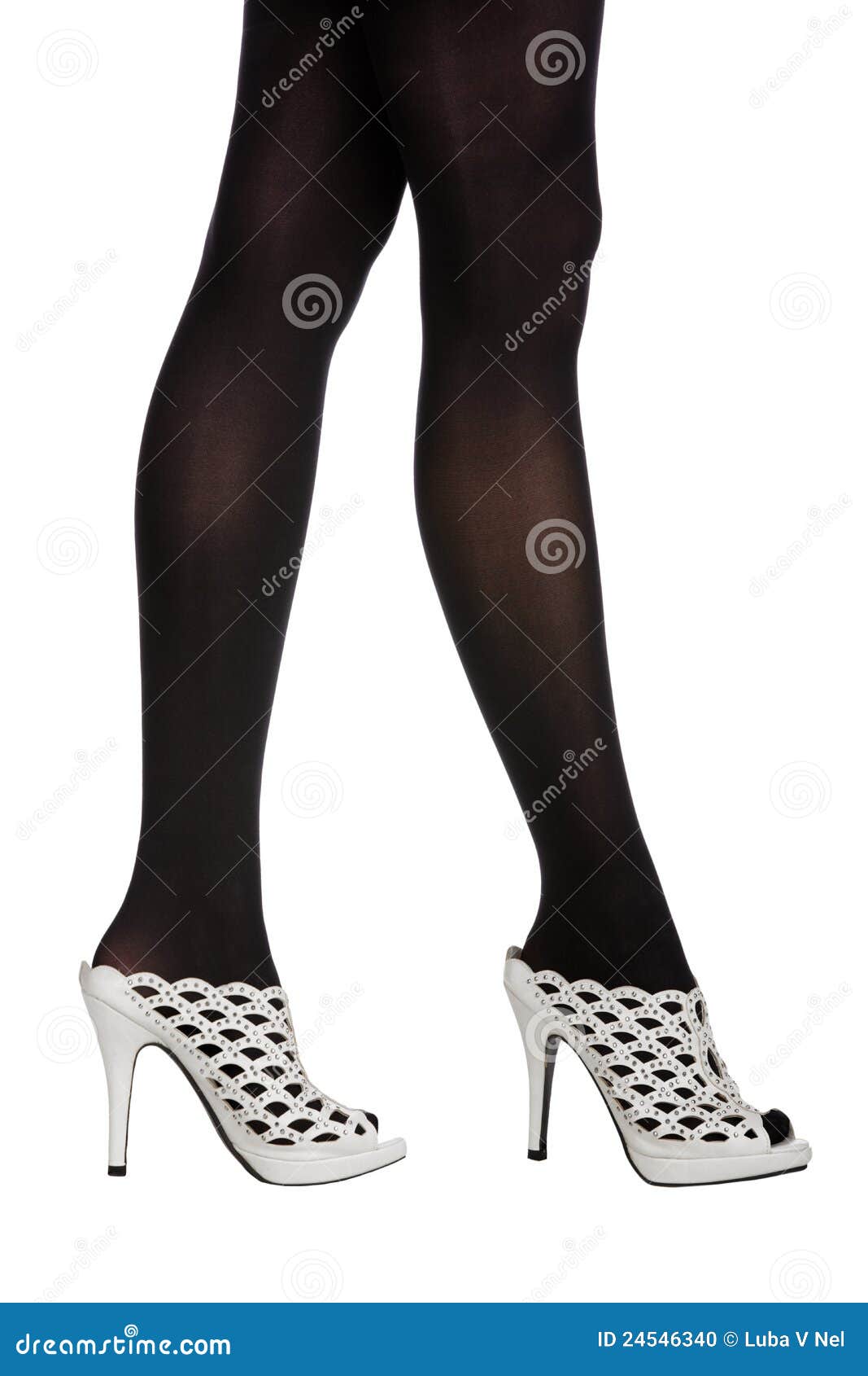 Woman legs in white shoes stock photo. Image of foot - 24546340