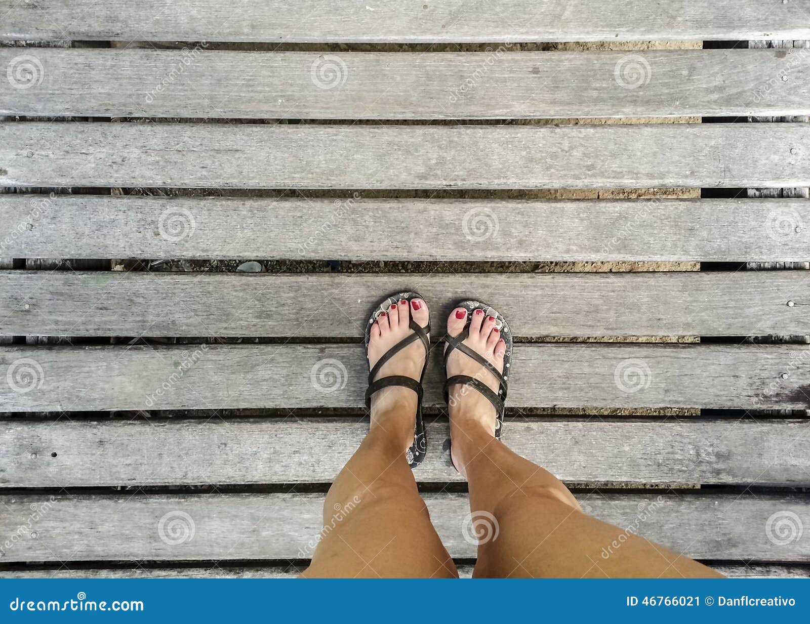 Woman Legs in Wood Road stock image. Image of toenails - 46766021