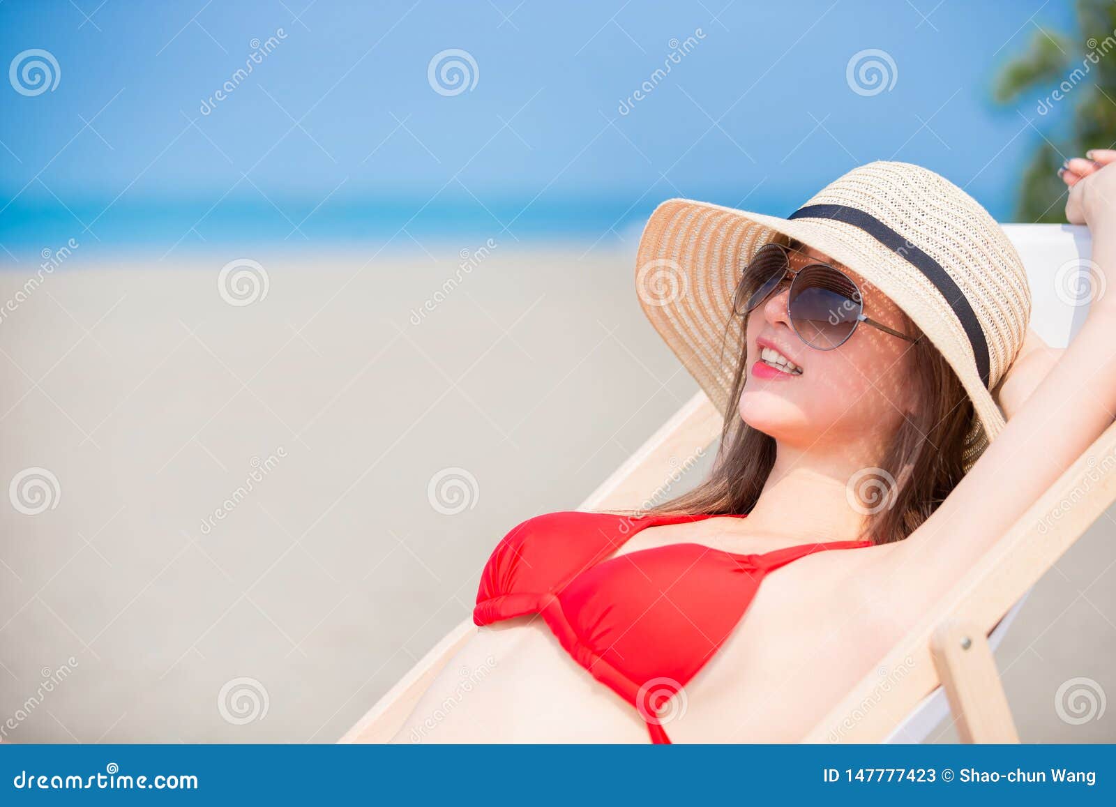 Woman Lie On The Beach Stock Image Image Of Asian Relax