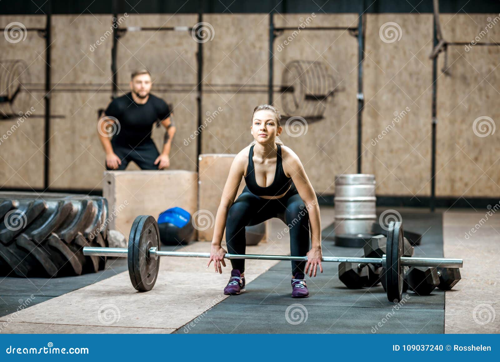 Woman Lifting Up a Burbell in the Gym Stock Photo - Image of sportswear ...