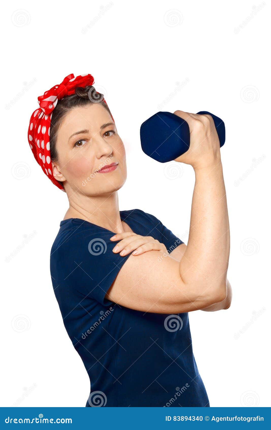 woman lifting weight rosie 