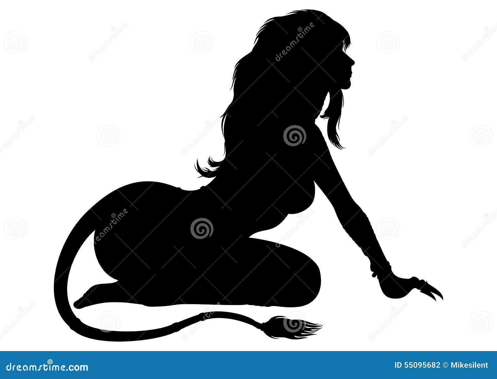 Download Woman Lion Silhouette stock illustration. Illustration of ...