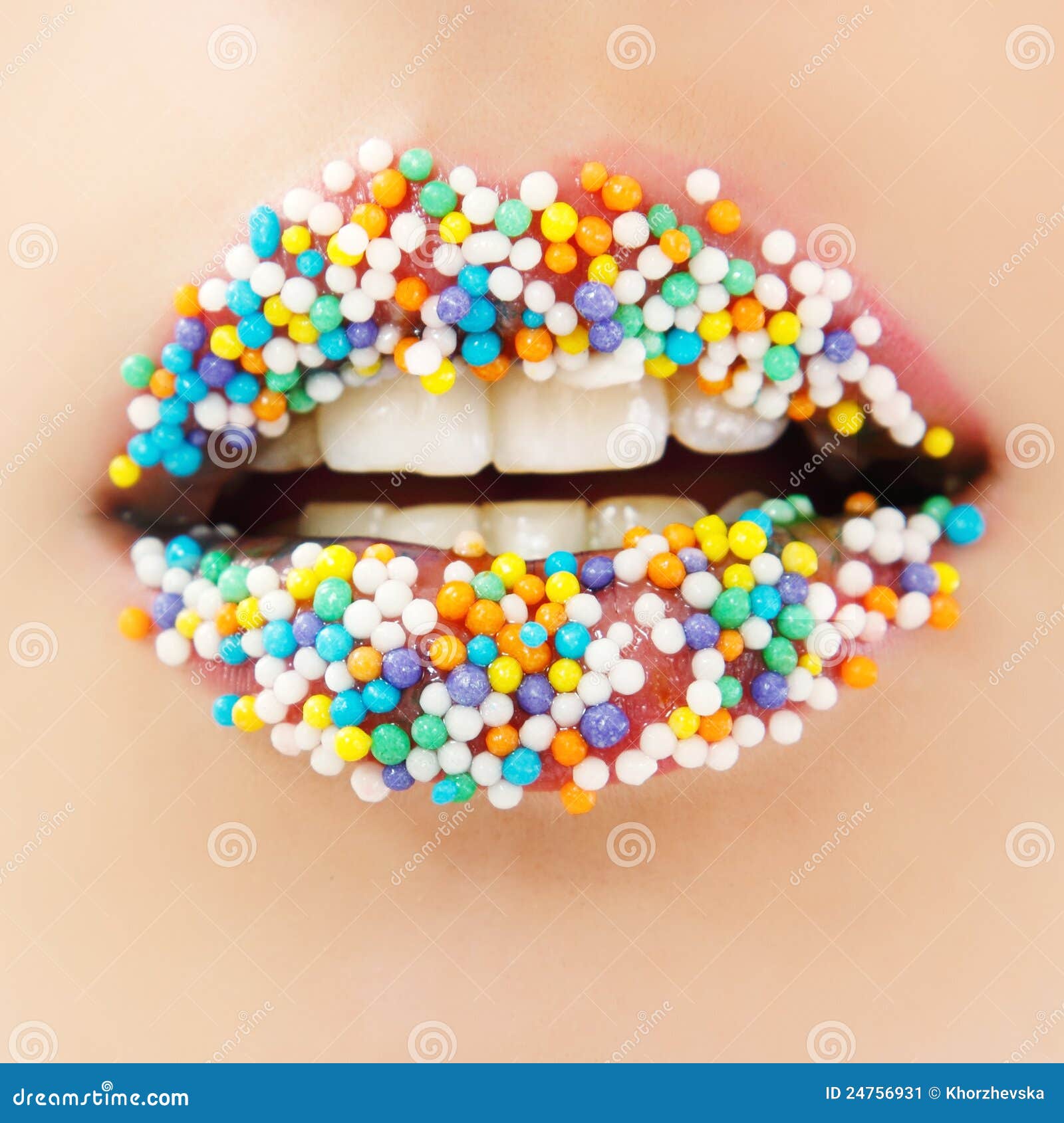 Woman Lips Cute Sweet Candy Stock Image Image of caucasian, girl 24756931