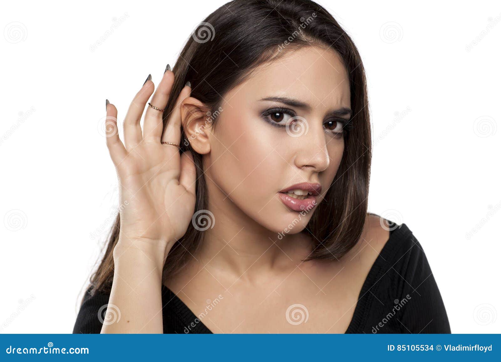 Woman Listening Carefully Stock Photo Image Of Caucasian 85105534